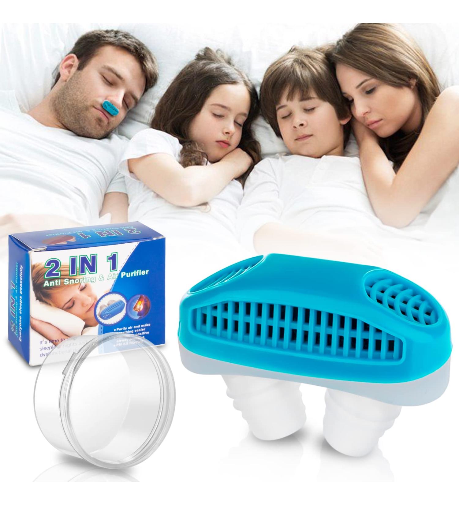 2-in-1 Blue Snoring Stopper: Anti Snoring Nose Clip & Air Purifier | Stop Snoring, Improve Sleep Quality | Men & Women - Buy Online on GoSupps.com