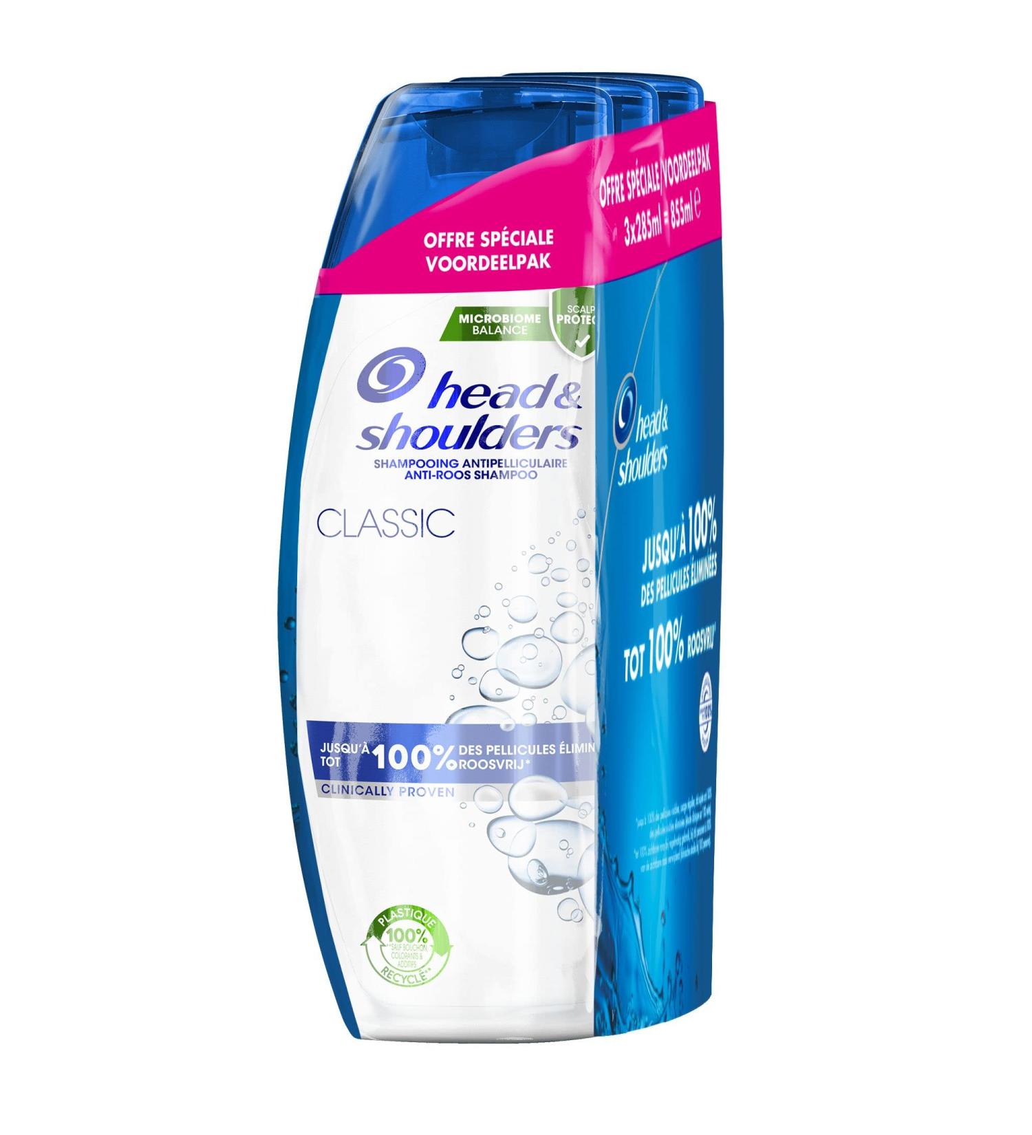 Head & Shoulders Classic Anti-Dandruff Shampoo Up to 100% Dandruff Control Clinically Proven Dermatologically Tested 3x285 ml - Buy Online on GoSupps.com