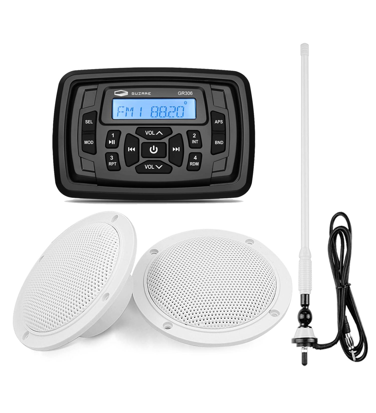 120W Waterproof Outdoor Speakers & Bluetooth Stereo System for ATV UTV RV Truck Golf Cart - White - Buy Online on GoSupps.com