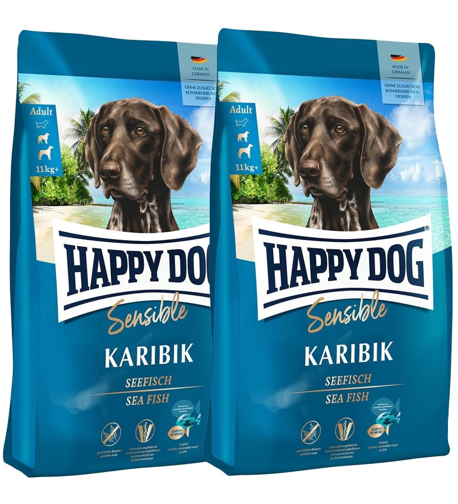 Happy Dog Sensible Caribbean Sea Fish 11kg - Premium Dog Food for Sensitive Stomachs | International Shipping Available - Buy Online on GoSupps.com