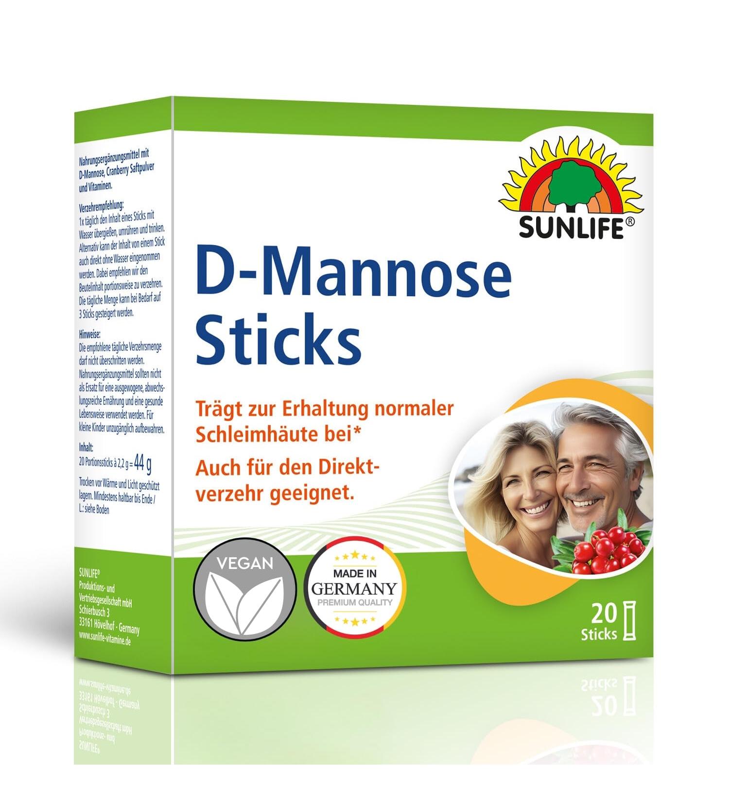 Sunlife D-Mannose Sticks - Fast-Acting Urinary Support | Shop Internationally - Buy Online on GoSupps.com