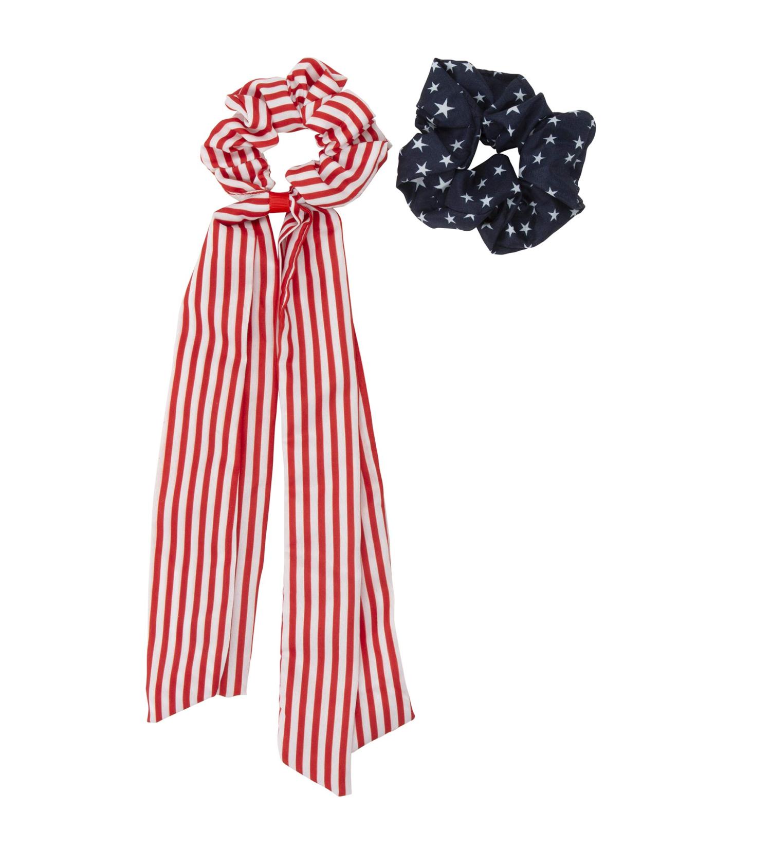 Madison Tyler Americana Collection Patriotic Star and Striped Scrunchies - 2 Pcs Hair Accessories Set - Buy Online on GoSupps.com