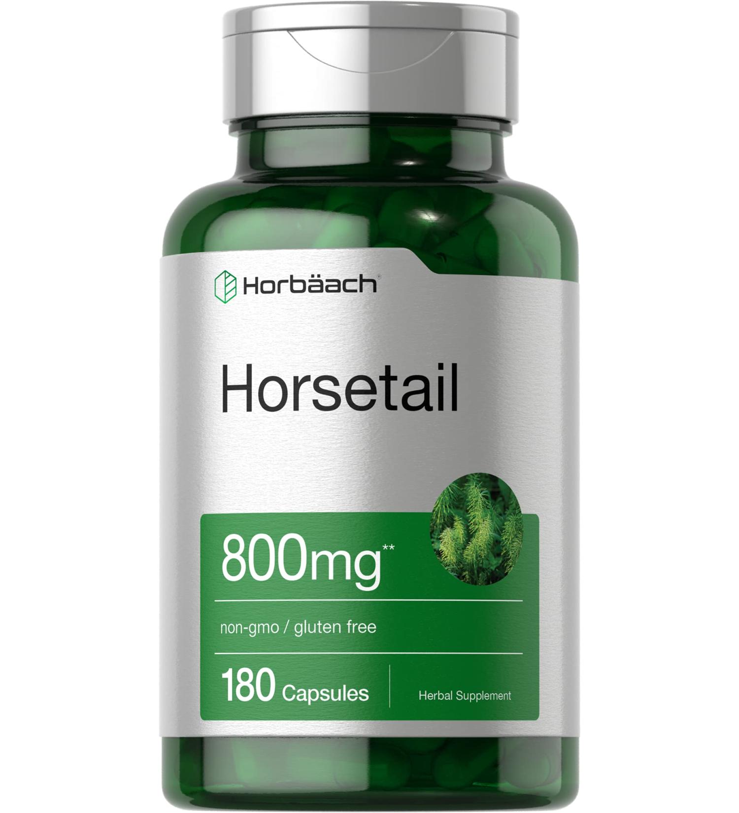 Horb ach Horsetail Herb Capsules 800mg | 180 Count | Non-GMO Gluten Free Herb Extract Supplement - Buy Online on GoSupps.com