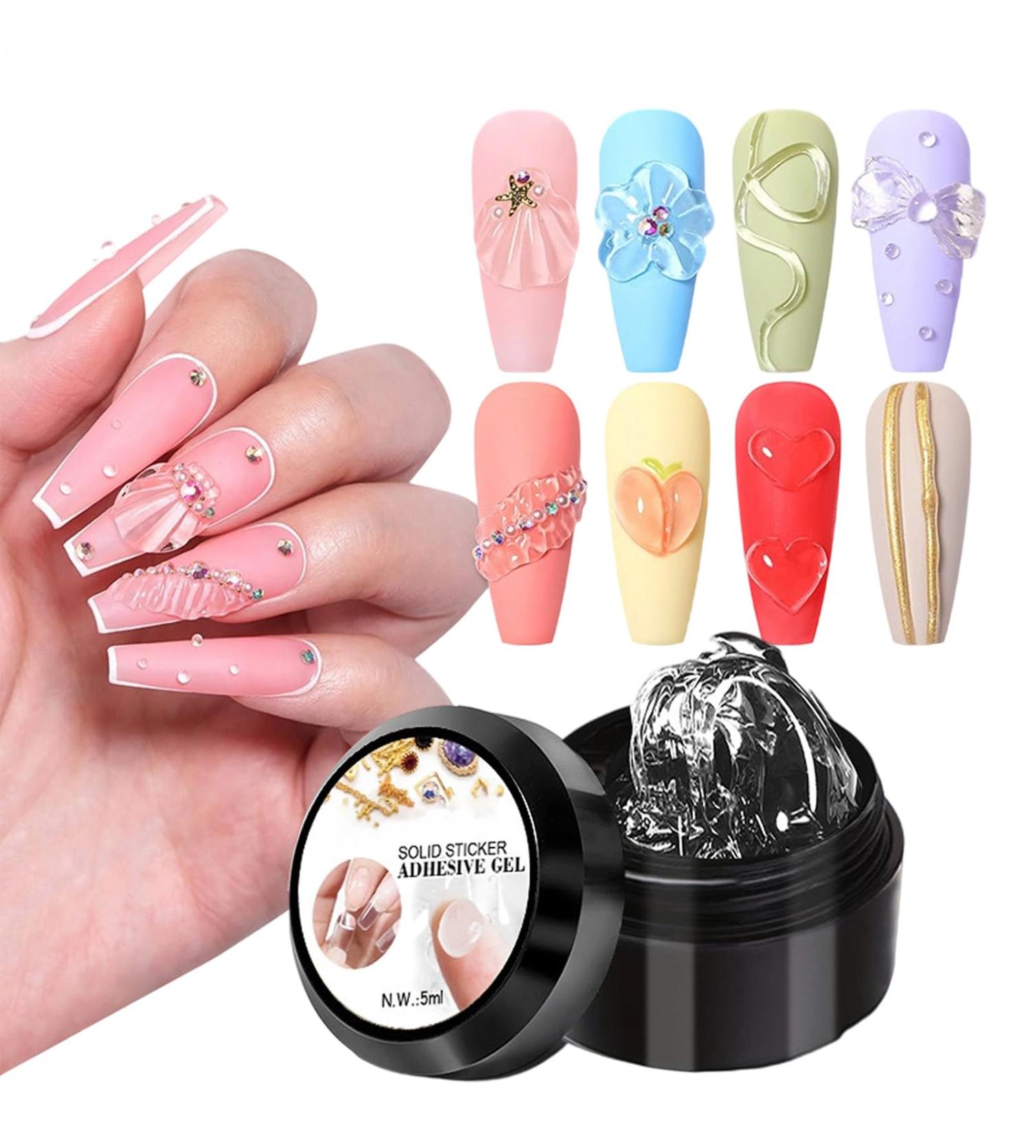  CGACCSD 3D Nail Gel | 3D Fiberglass Extension Tips - Waterless Glue - Hard French Tip Gel | For manicures pedicures French tips rhinestone foil - Buy Online on GoSupps.com