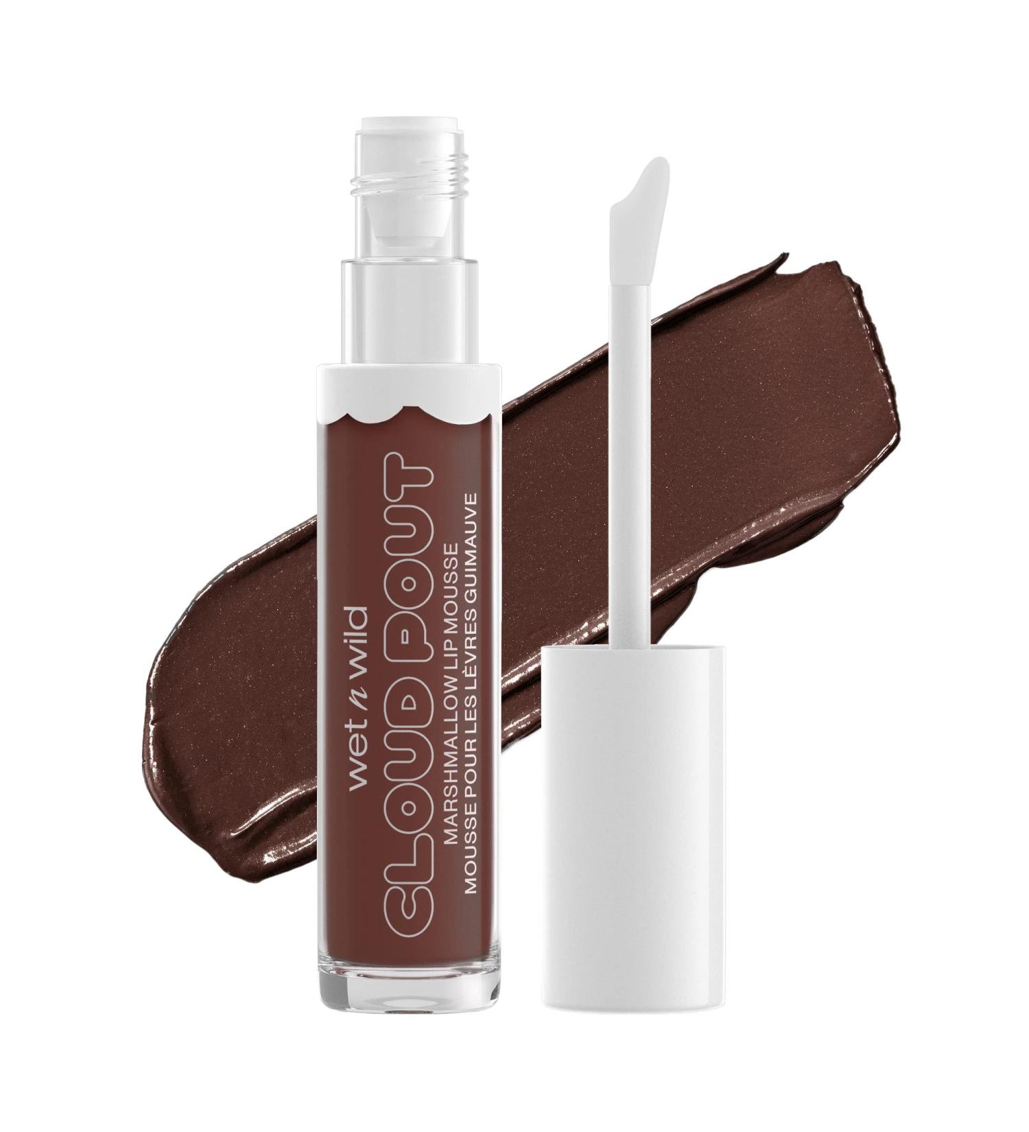 Wet n wild Lip Cream Cloud Pout with Marshmallow | Dark Brown Love You Smore 0.1 oz | Argan Oil, Vitamin E, Marshmallow Flavor - Buy Online on GoSupps.com