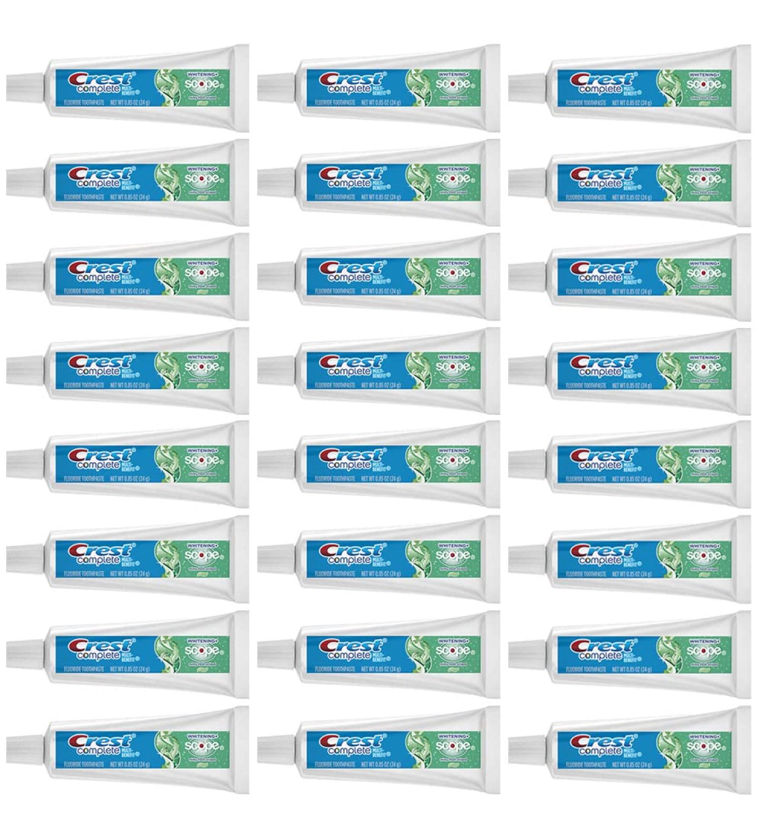 Crest Complete Whitening Scope Minty Toothpaste Travel Size 0.85 Oz (24g) - Pack of 24 - Buy Online on GoSupps.com