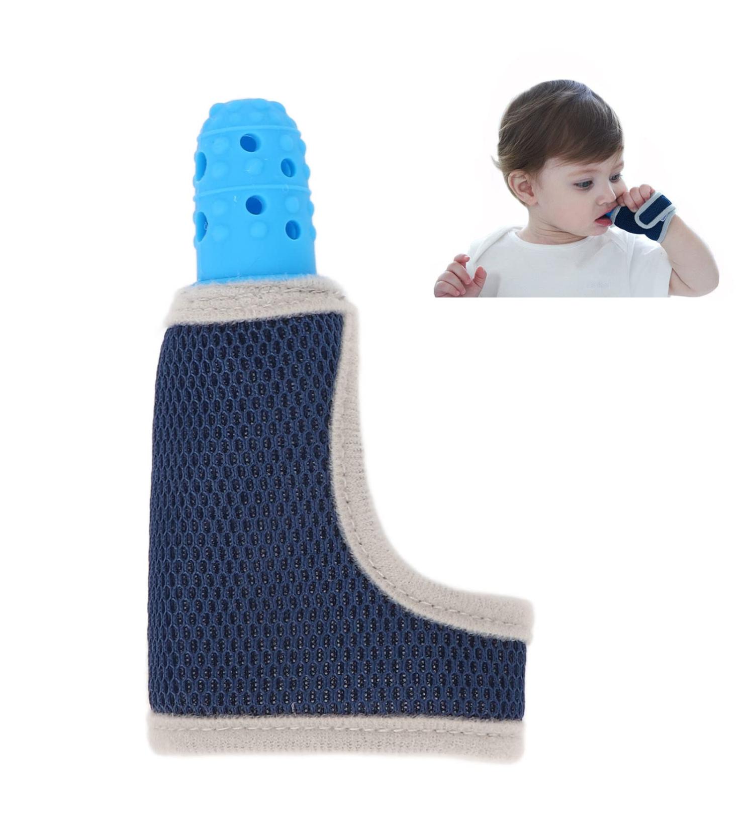 Yuyte Silicone Thumb Protection for Toddlers - 2 Breathable Bracelets for Thumb Sucking Soft & Customizable Finger Guards Blue - Oral Health Essential - Buy Online on GoSupps.com