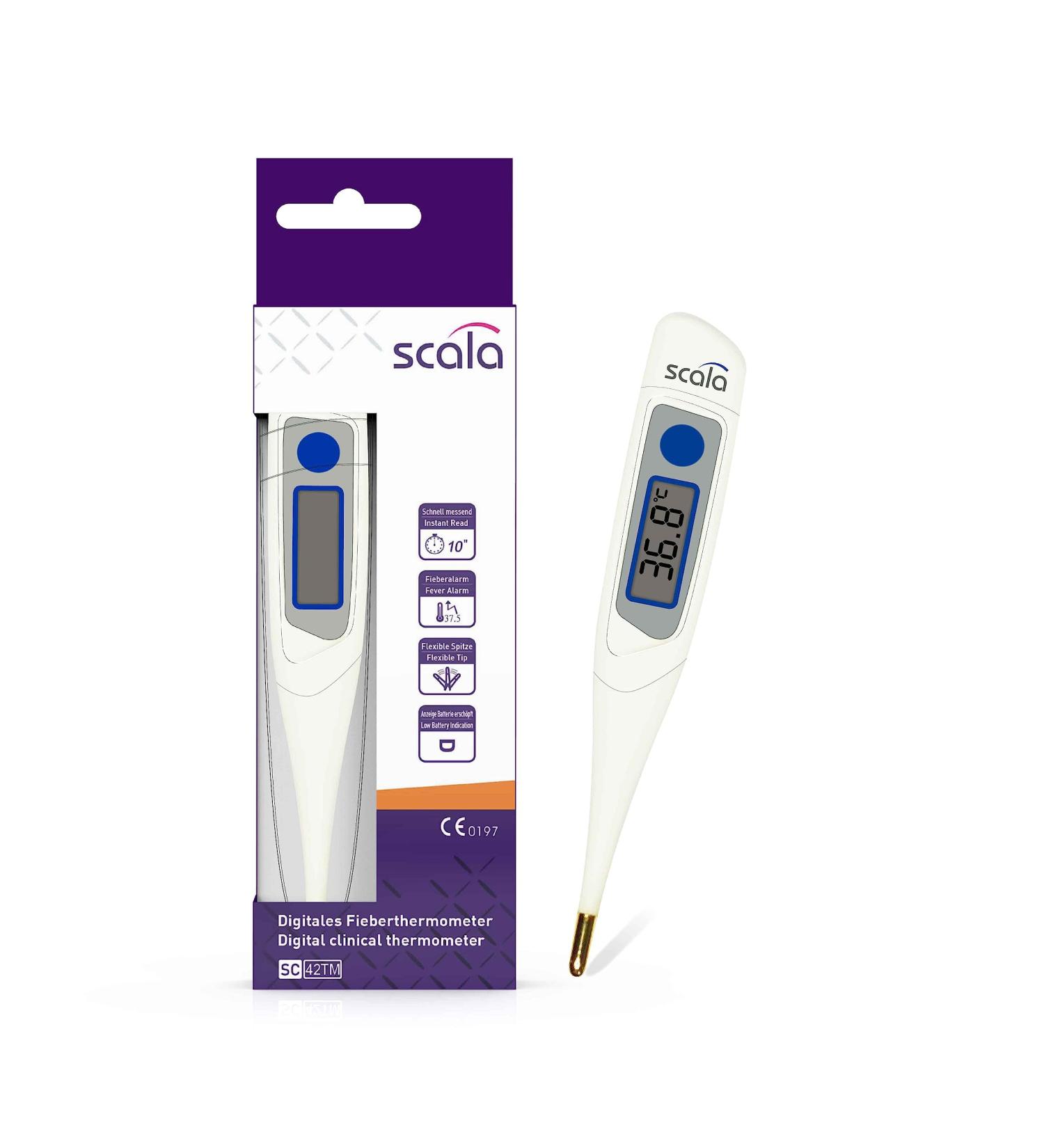 Scala Digital Thermometer SC 42 Flex - Fast & Accurate Gold Tip Thermometer | International Shipping Available - Buy Online on GoSupps.com