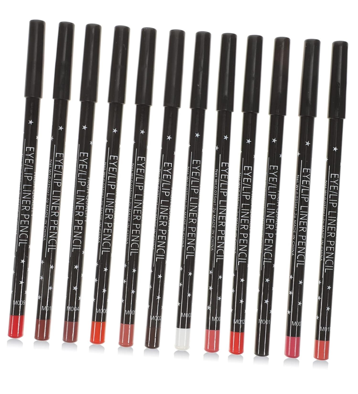 LALAFINA 12 Pcs Pencil Matte Lip Liner Set Long lasting Nude Lip Liner Matte Smudge Proof Lip Pencil Matte Lip Liner Pencil Make Up Lipliner Pencil Set for Women 1 count (Pack of 1) As Shown - Buy Online on GoSupps.com