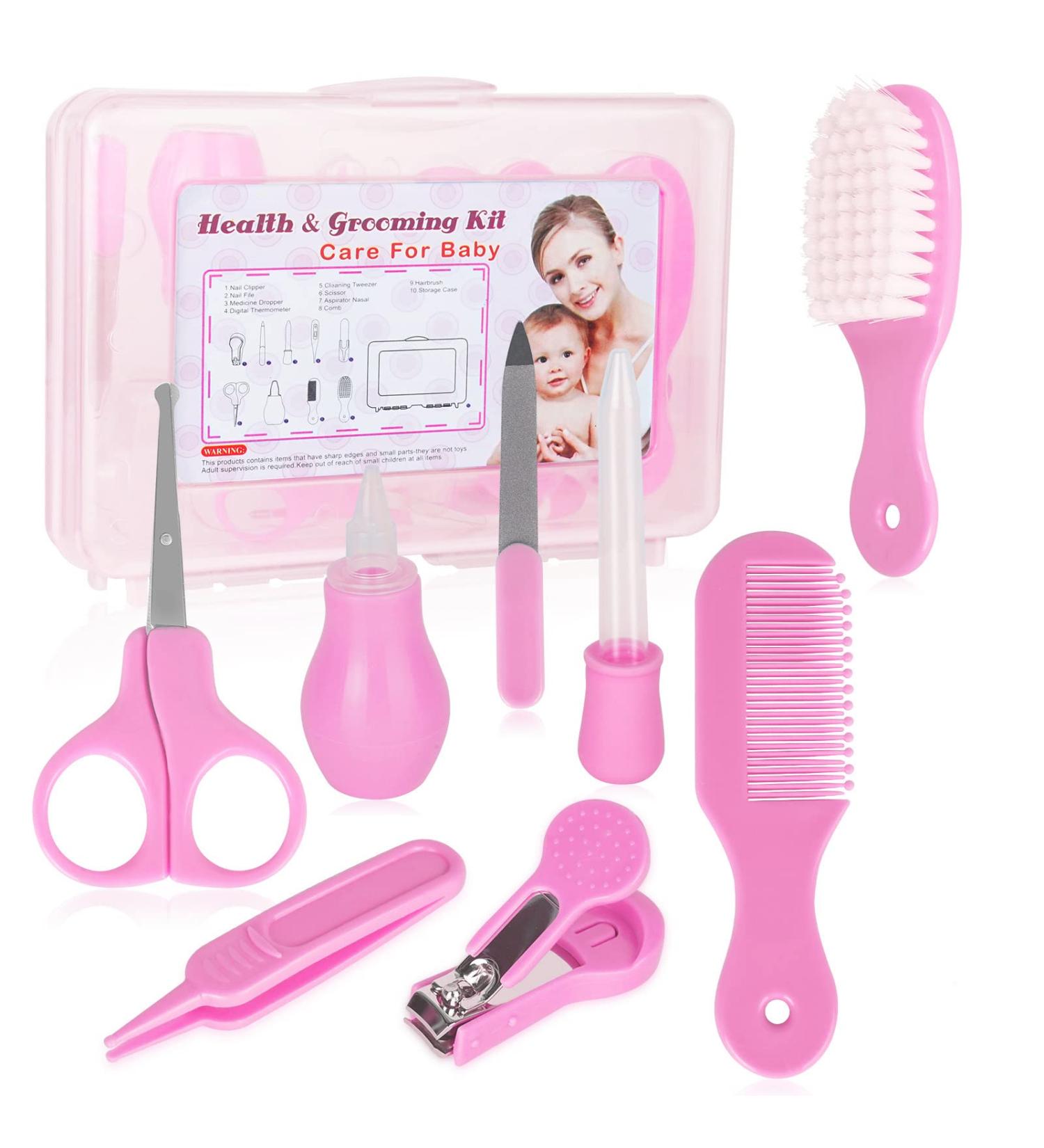 RoseFlower Baby Grooming Kit  9 in 1 Portable Baby Basics Kit with Storage  Newborn Baby Health Safety Care Set for Infant Toddlers Care Keep Healthy and Clean (014) 14 - Buy Online on GoSupps.com