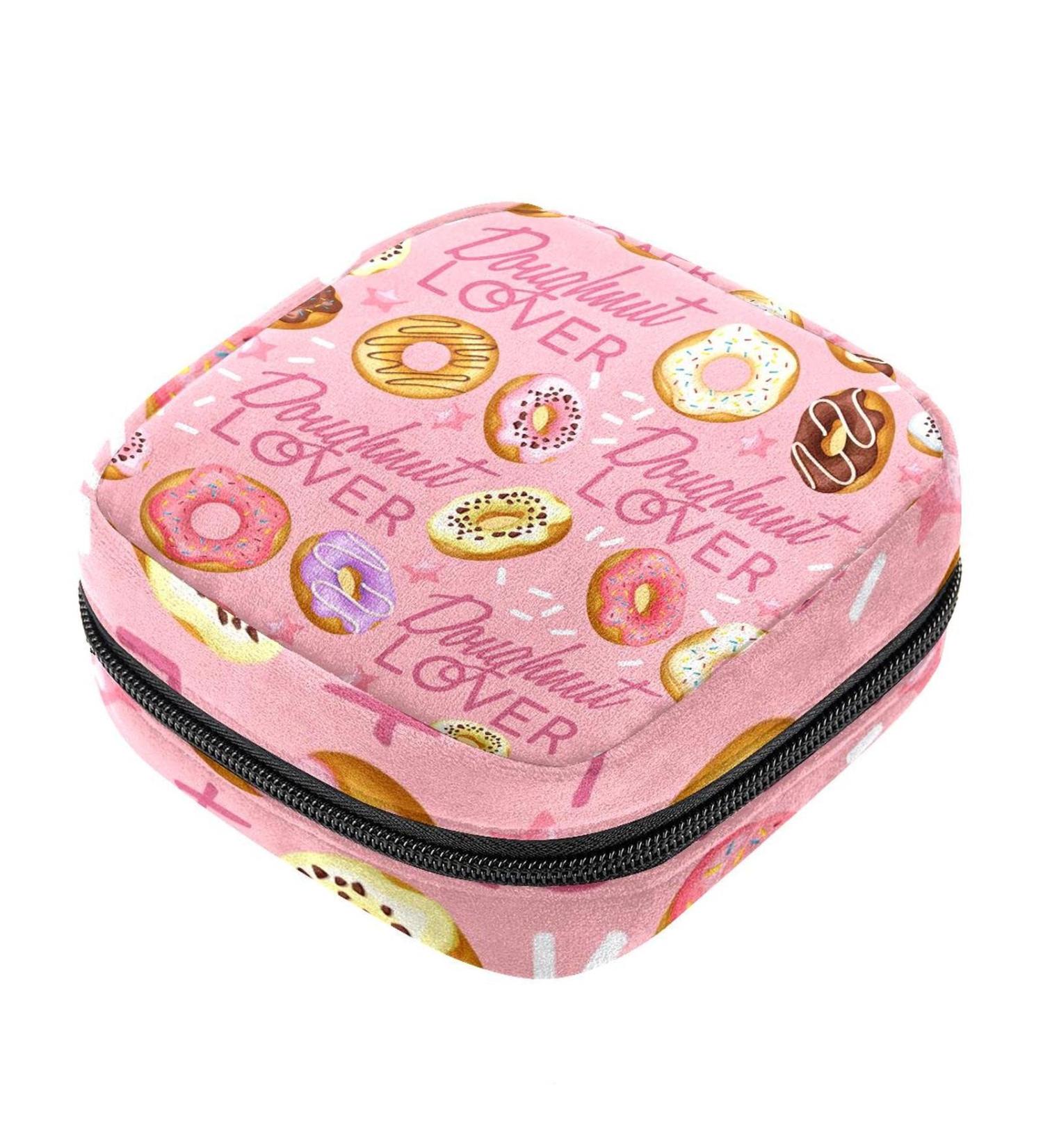Love Cute Donut Sanitary Napkin Storage Bag - Portable Menstrual Cup & Pad Holder for Teen Girls & Women - Buy Online on GoSupps.com