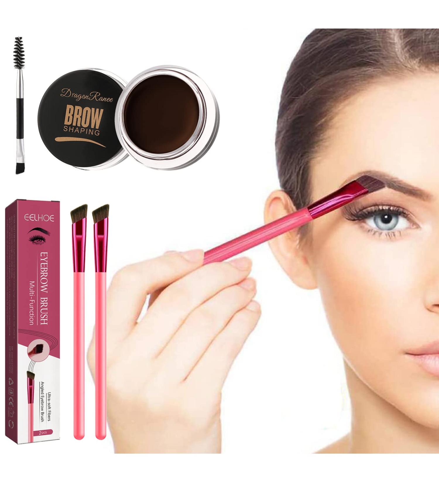 4D Eyebrow Brush Set with Concealer Contour Professional Angled Brow Stamp - Multi Functional Eye Brow Makeup Kit - Buy Online on GoSupps.com