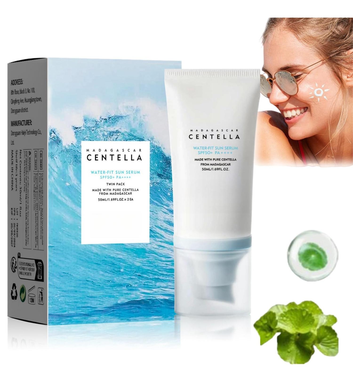 Centella Sunscreen Calming Moisture Daily Sunscreen SPFf 50+ Pa++++ Face Sunscreen Water-Fit Sun Serum Sunscreen Sun Cream SPF 50 Face Moisturiser All Day Sun Cream SPF 50 Sunscreen UV Defense - Buy Online on GoSupps.com