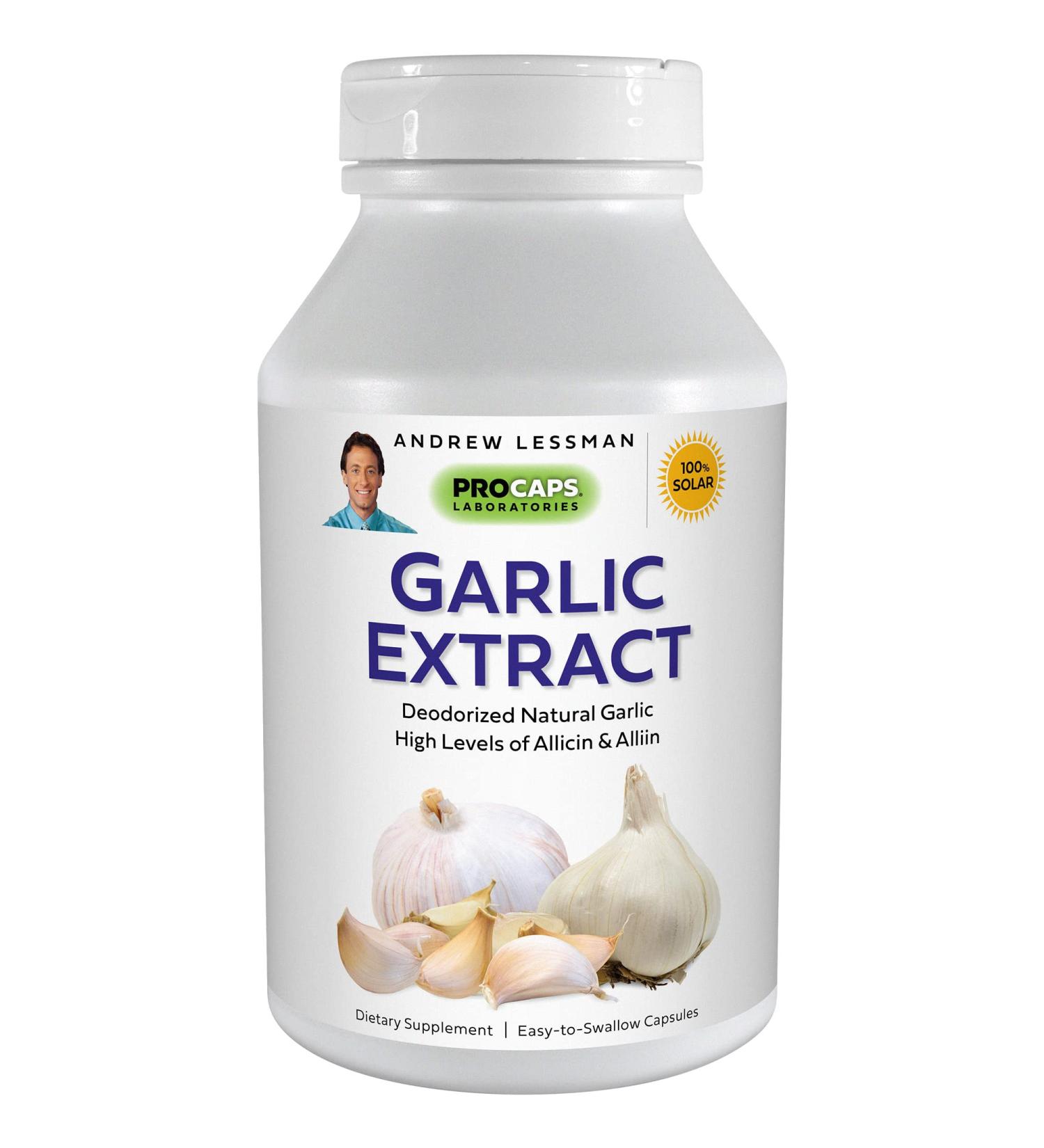 ANDREW LESSMAN Garlic Extract Capsules - Promotes Heart Health - 180 Count - Buy Online on GoSupps.com