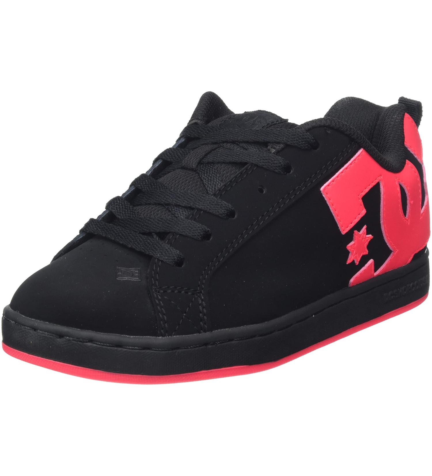 DC Shoes Women's Court Graffik Slippers - Black & Hot Pink | Size 38.5 EU - Stylish Comfort for Every Occasion - Buy Online on GoSupps.com