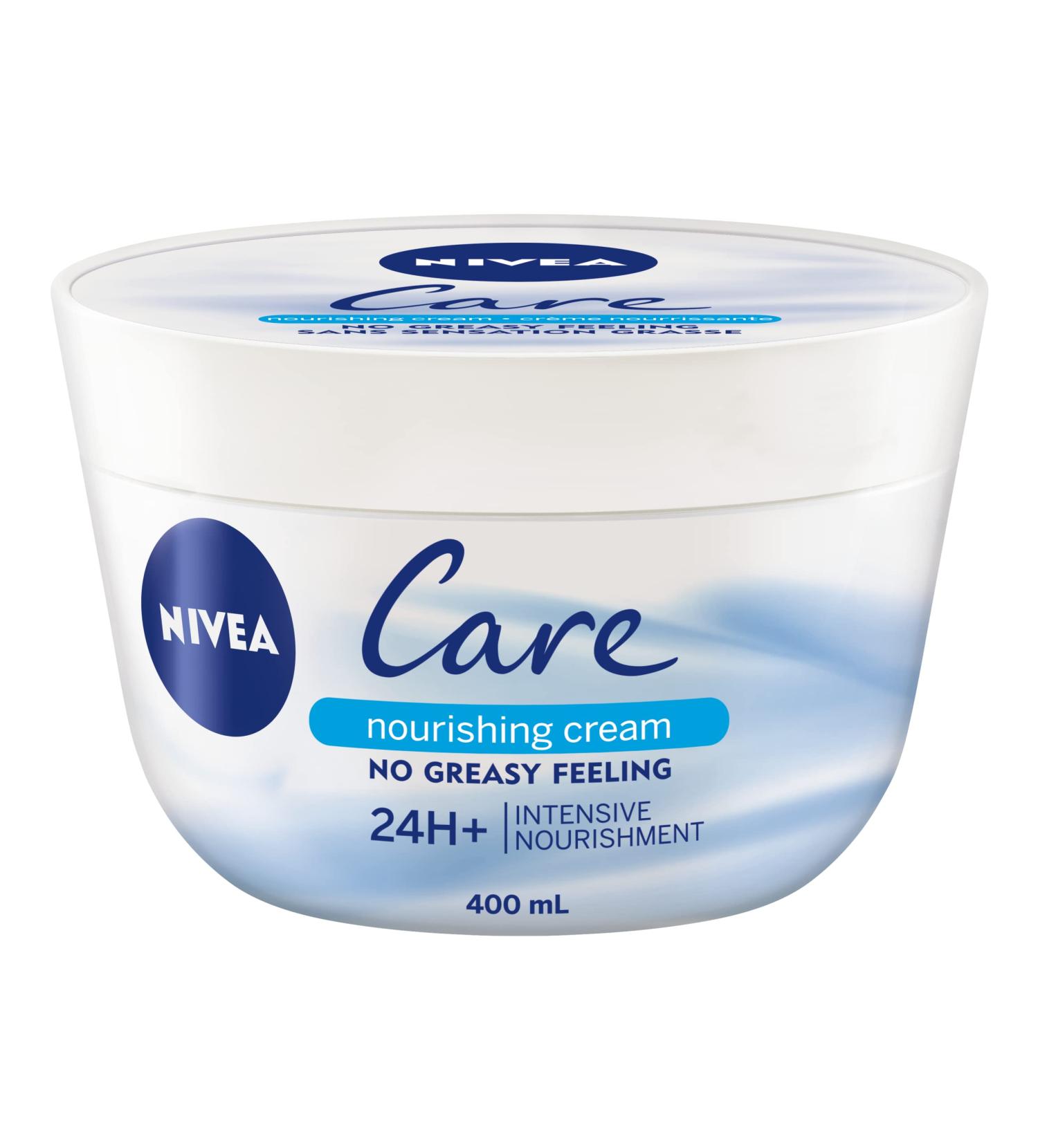 NIVEA Care Nourishing Cream All-Purpose Moisturizing Cream Face Hand Body Cream Fast-Absorbing Non-Greasy Daily Body Moisturizer for All Skin Types 400mL 400 ml (Pack of 1) - Buy Online on GoSupps.com
