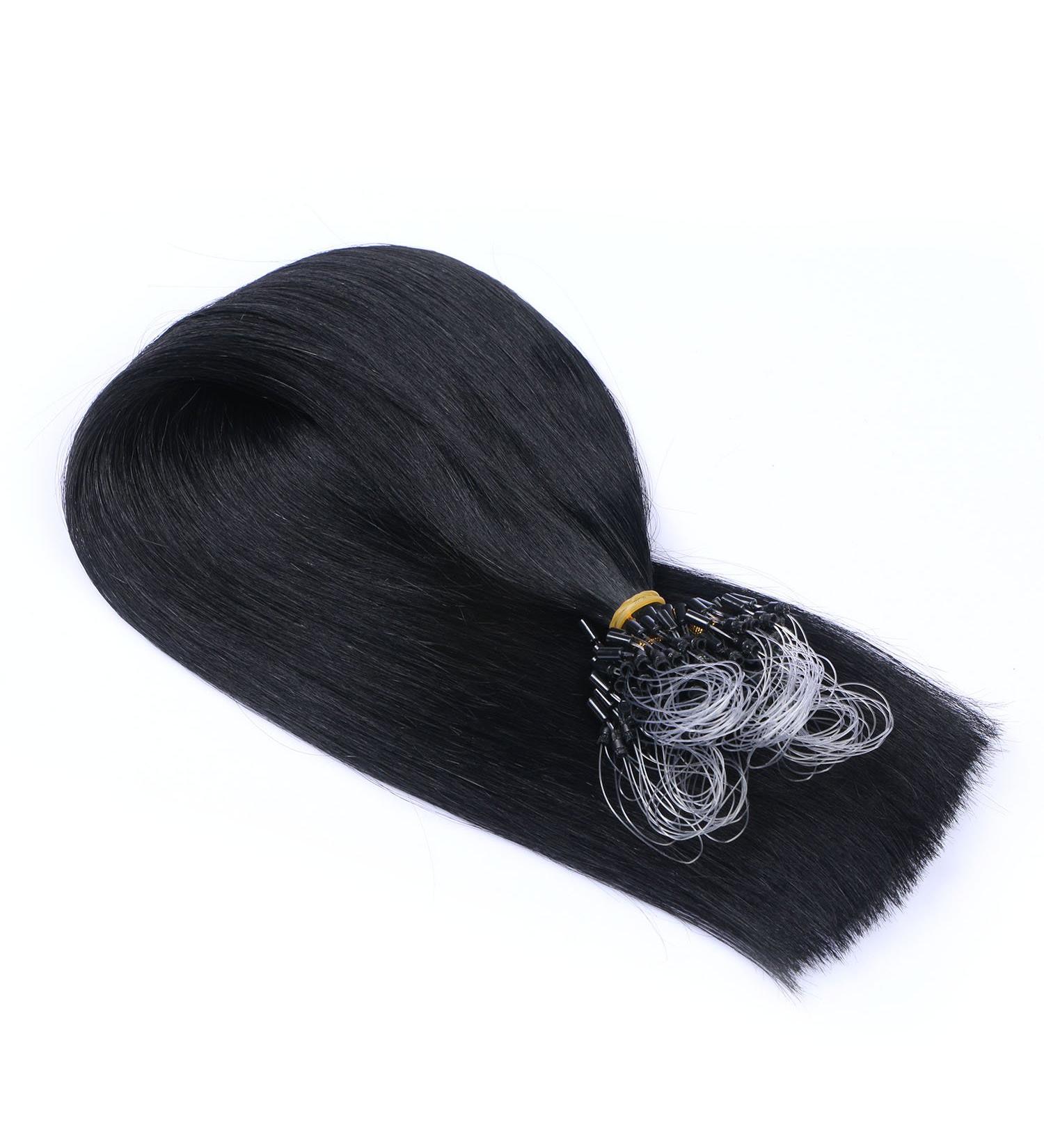 Buy 100% Remy Micro-Ring Hair Extensions - #1 Black 60cm 300 Strands Easy to Use - Buy Online on GoSupps.com