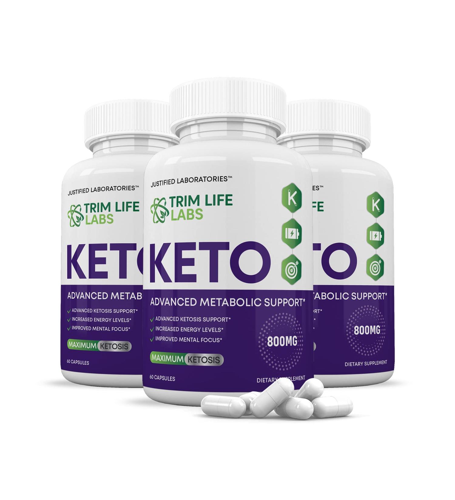 Trim Life Labs Keto Pills 3-Pack with Apple Cider Vinegar & goBHB Exogenous Ketones - Ketosis Support for Men & Women - 180 Capsules - Buy Online on GoSupps.com