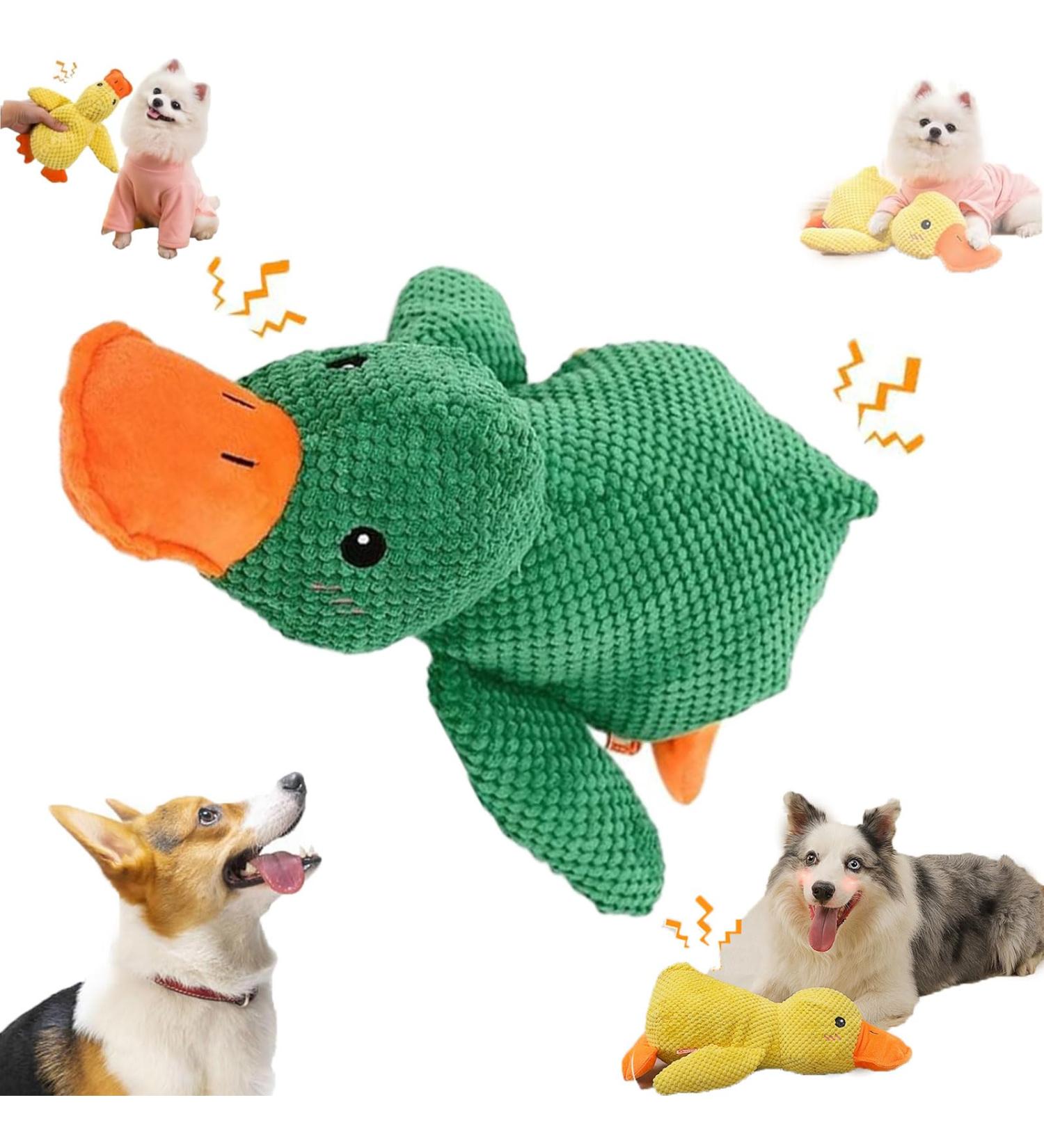 Noovelo Calming Duck Toy 2024 New Calming Duck Dog Toy Calming Duck for Dogs Dogs Emotional Support Duck Cute Quacking Stuffed Duck Dog Toy. (L-Green) - Buy Online on GoSupps.com