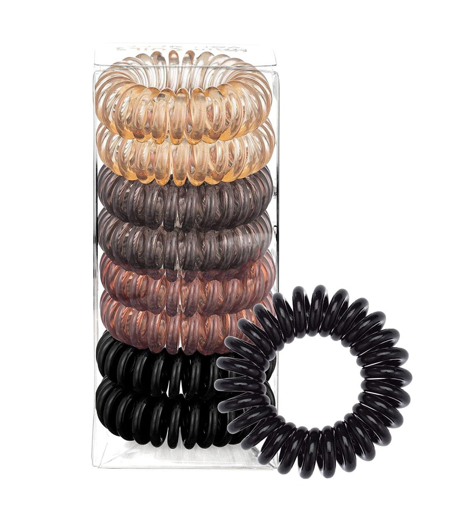 Spiral Hair Ties for Thick Hair - 8 PCS Super Comfy Coil Hair Ties - Phone Cord Ponytail Coils in MultiColor - Buy Online on GoSupps.com