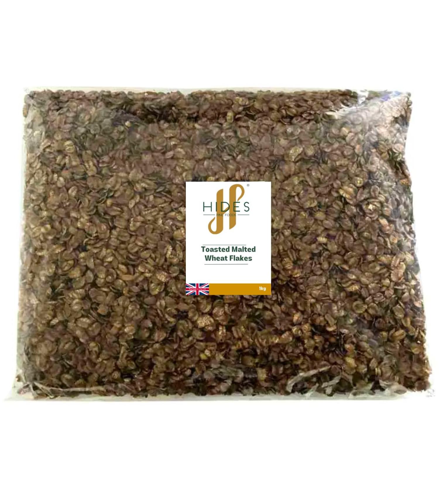 Hides Fine Foods - Toasted Malted Wheat Flakes 1kg - Suitable for Vegetarians - GMO Free - Baking - Bread Topping - Perfect for Breakfasts - Full of Fibre - Buy Online on GoSupps.com