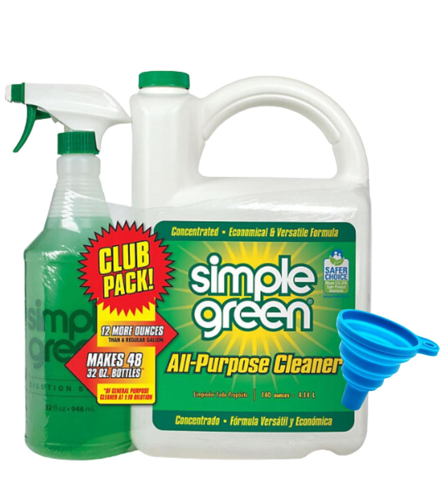 Simple Green All-Purpose Cleaner Bundle | 140 oz Refill + 32 oz Trigger Spray + Collapsible Funnel | Eco-Friendly & Effective Cleaning Solution - Buy Online on GoSupps.com