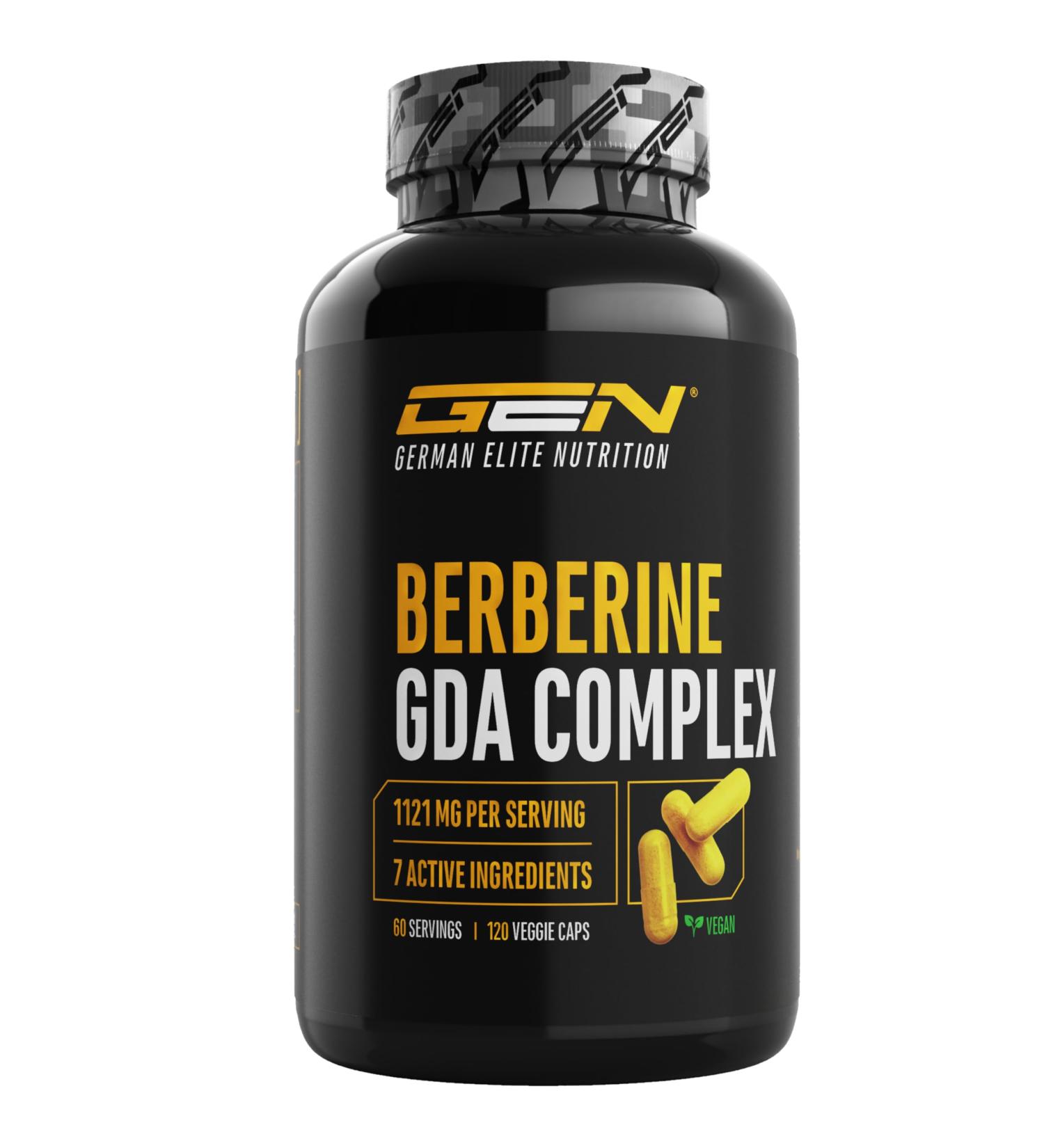 Berberine HCL Complex - Highly Dosed With 1120 mg Per Daily Serving - GDA Formula With 7 Active Ingredients - 120 Capsules - Vegan - Buy Online on GoSupps.com