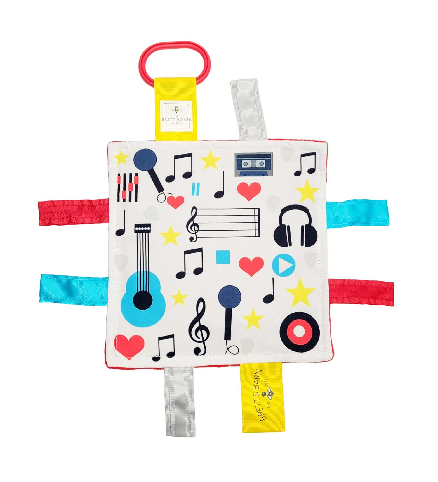 Baby Jack & Co 8x8 Music Lovey Tag Toy for Babies | Crinkle & Soft Baby Toy with Stroller Clip | Learn Shapes & Colors | BPA Free - Buy Online on GoSupps.com