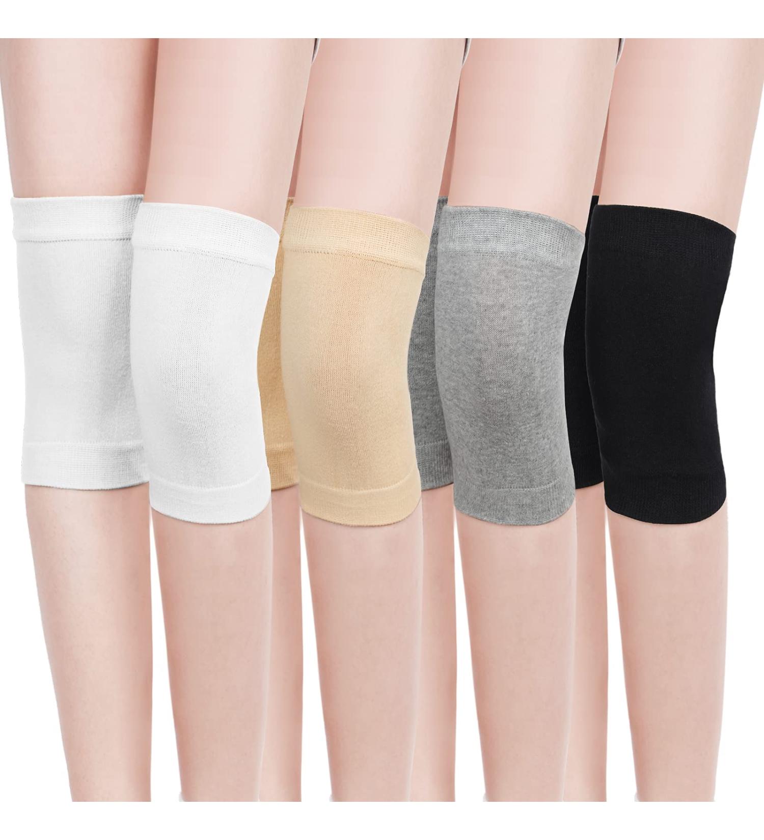 Buy Geyoga Knee Warmers - 4 Pairs Compression Sleeves for Men & Women | Winter Cycling & Ski Support - White Black Nude Gray - Buy Online on GoSupps.com