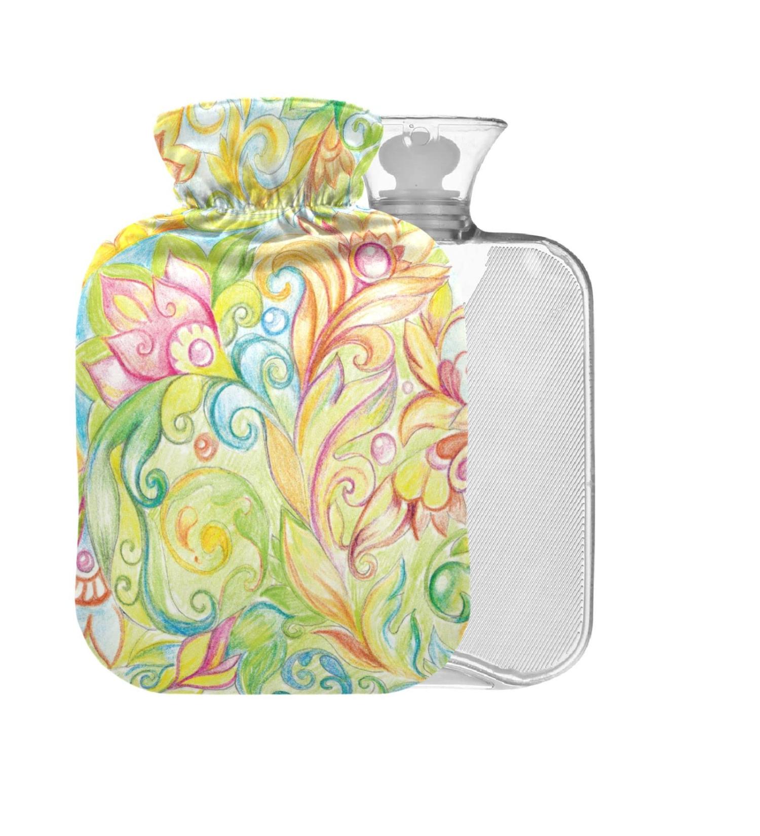 Floral Heat Bottle - 1L BPA-Free Warm-Up Bag for Pain Relief & Hot/Cold Therapy | Ideal for Back Pain - Buy Online on GoSupps.com