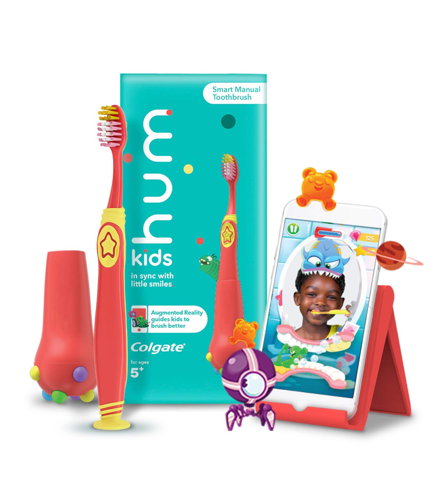 Colgate Hum Smart Manual Kids Toothbrush Set | Ages 5+ | Extra Soft | Coral | Gaming Experience for Fun Teeth Brushing - Buy Online on GoSupps.com