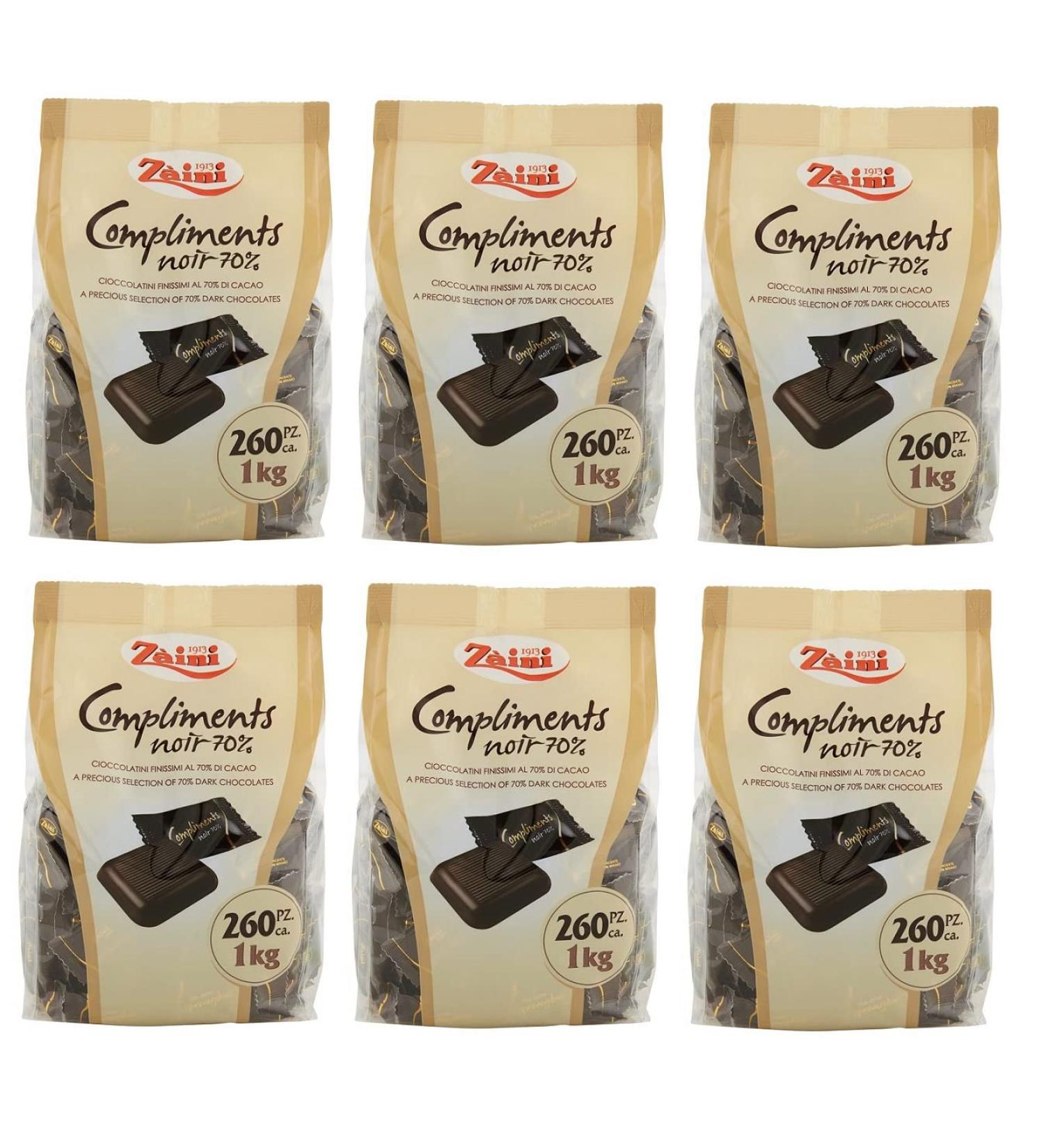 Backpacks Compliments Dark Chocolates with 70% Cocoa Approximately 260 Pieces in a 1kg Bag of 6 - Buy Online on GoSupps.com