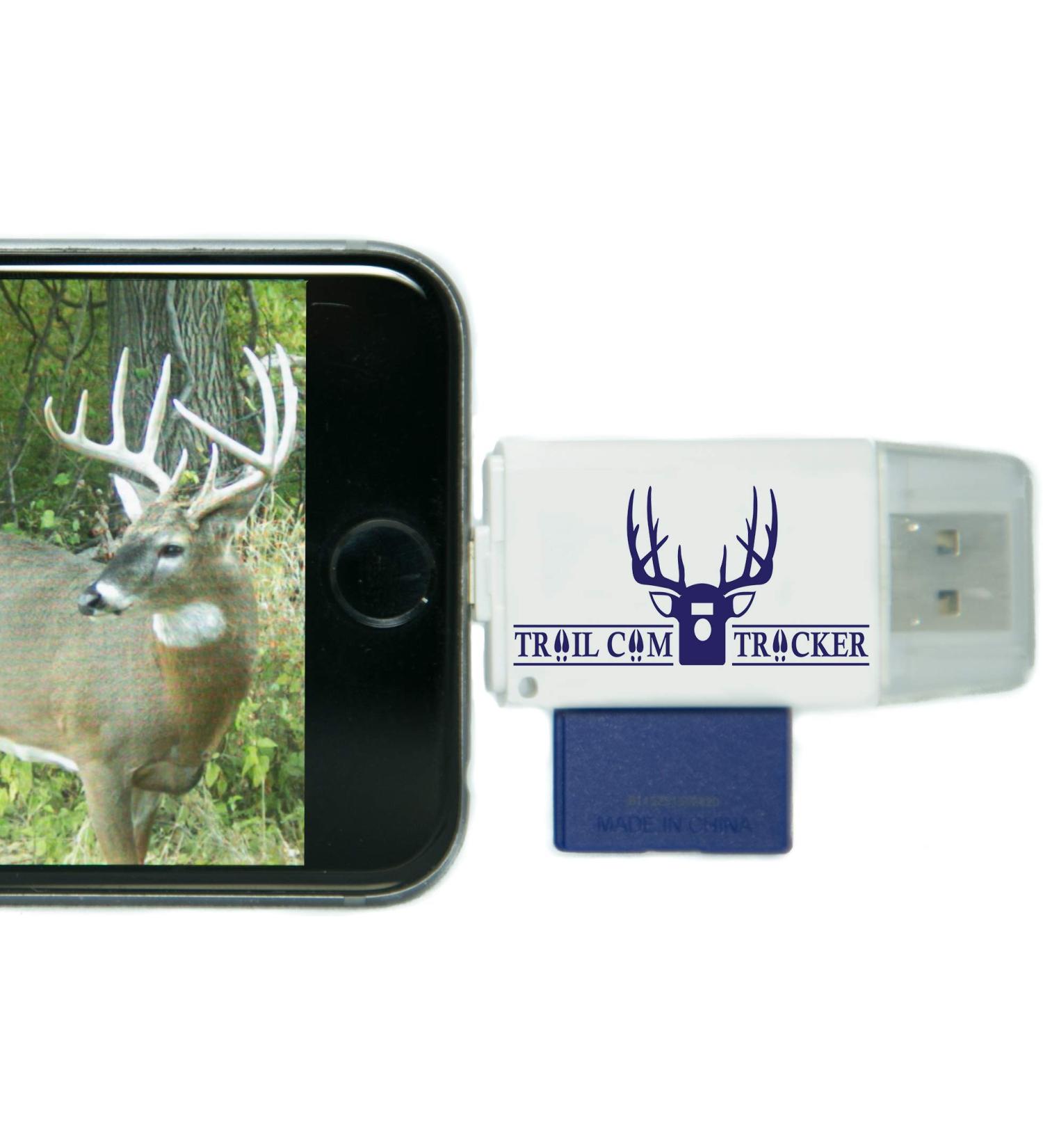 Trail Cam Tracker SD Card Reader for iPhone & Android - Fastest Game Camera Viewer for Deer Hunting - Includes Free Case - Buy Online on GoSupps.com