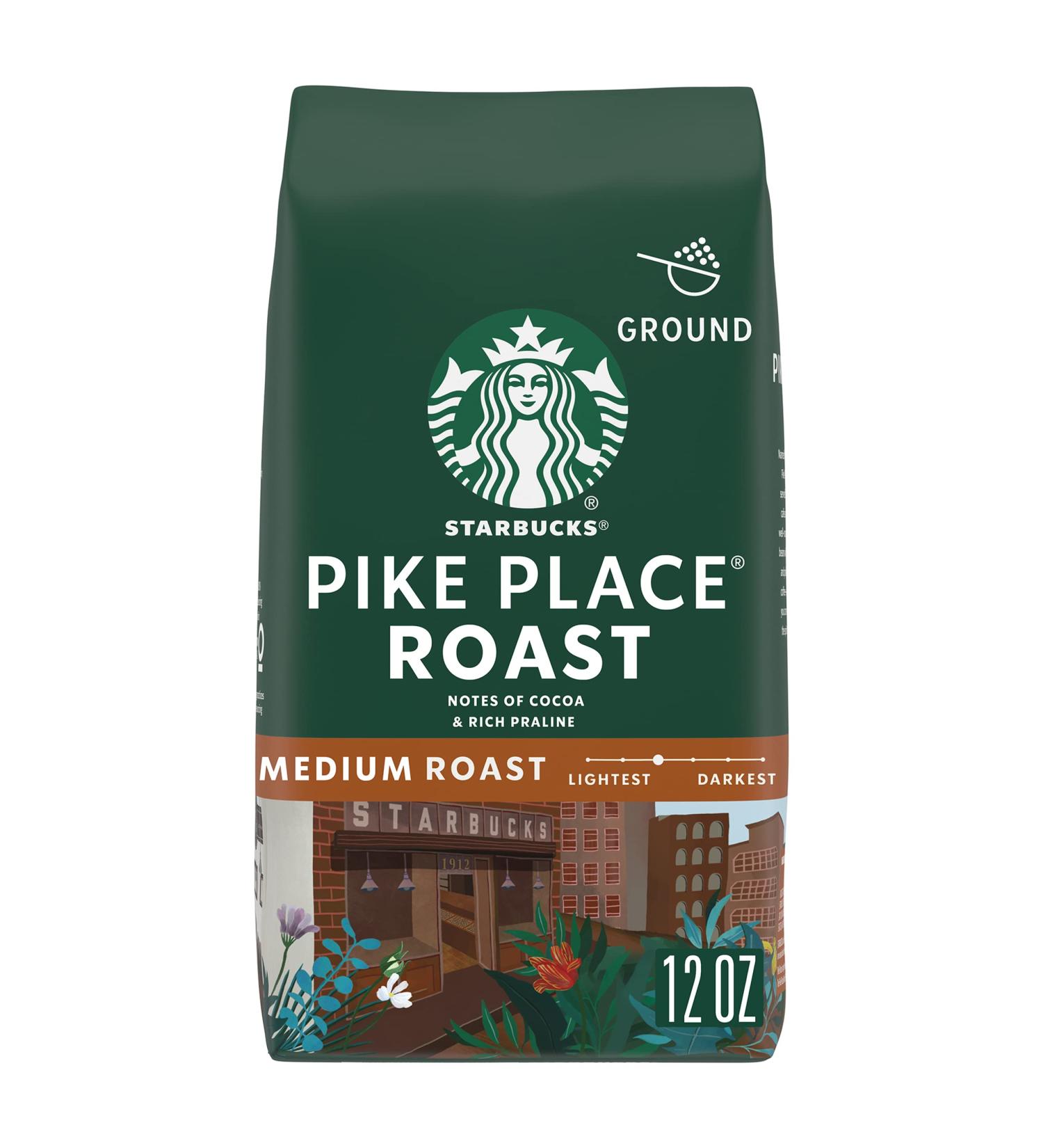 Starbucks Pike Place Roast Ground Coffee (12oz) - Buy Online on GoSupps.com