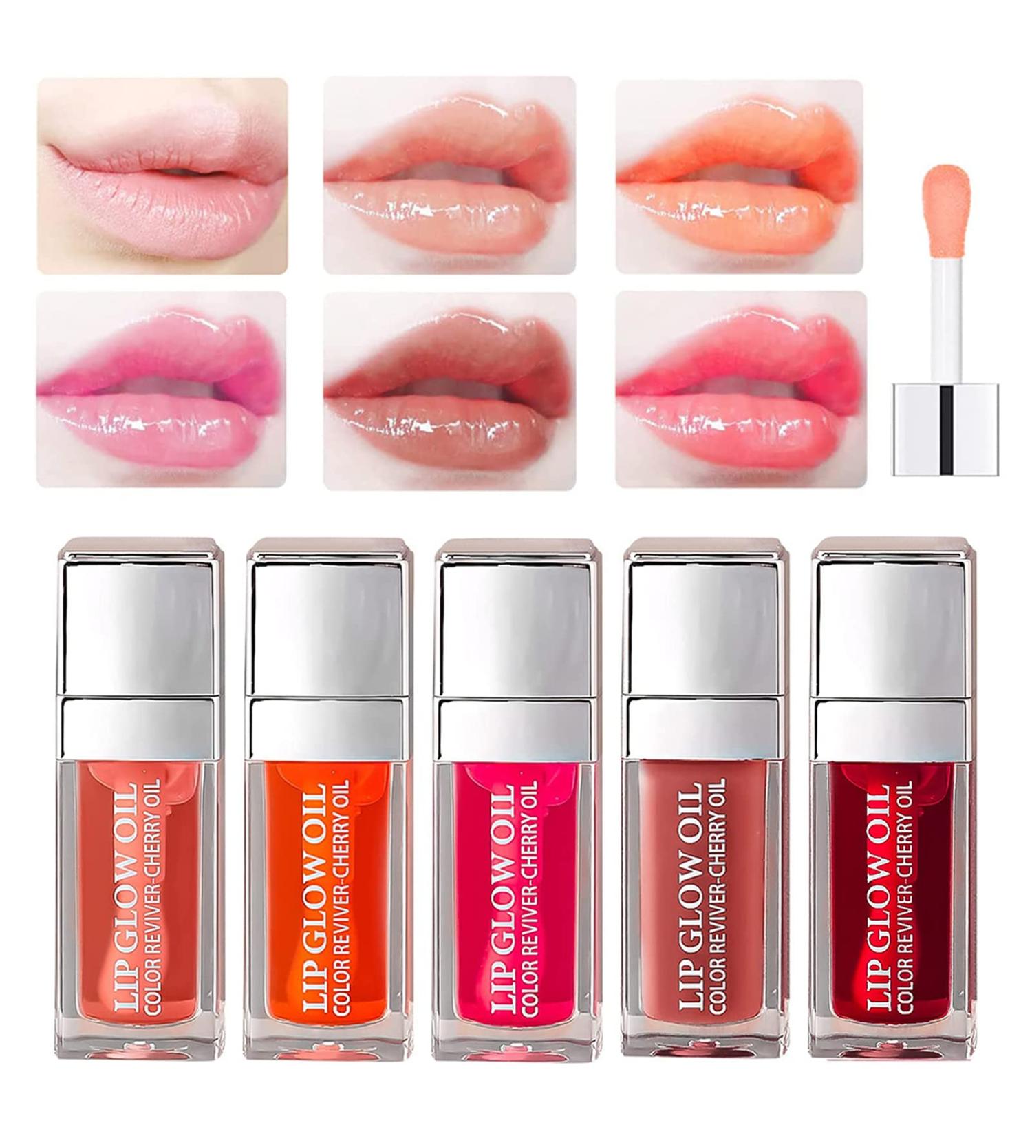 Hydrating Lip Glow Oil | Tinted Lip Balm | Long-Lasting Nourishing Lip Oil | Glitter Shine Primer Lip Tint - Buy Online on GoSupps.com