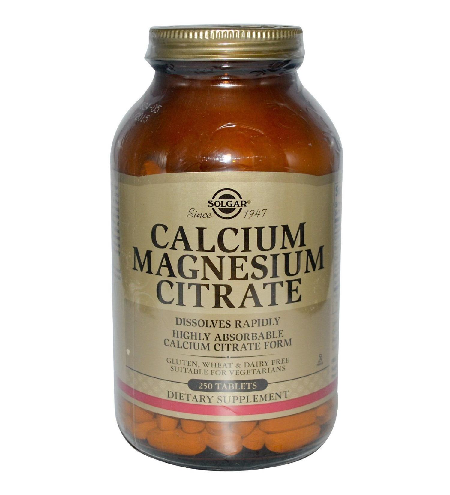 Solgar Calcium Magnesium Citrate Tablets 250 Tabs