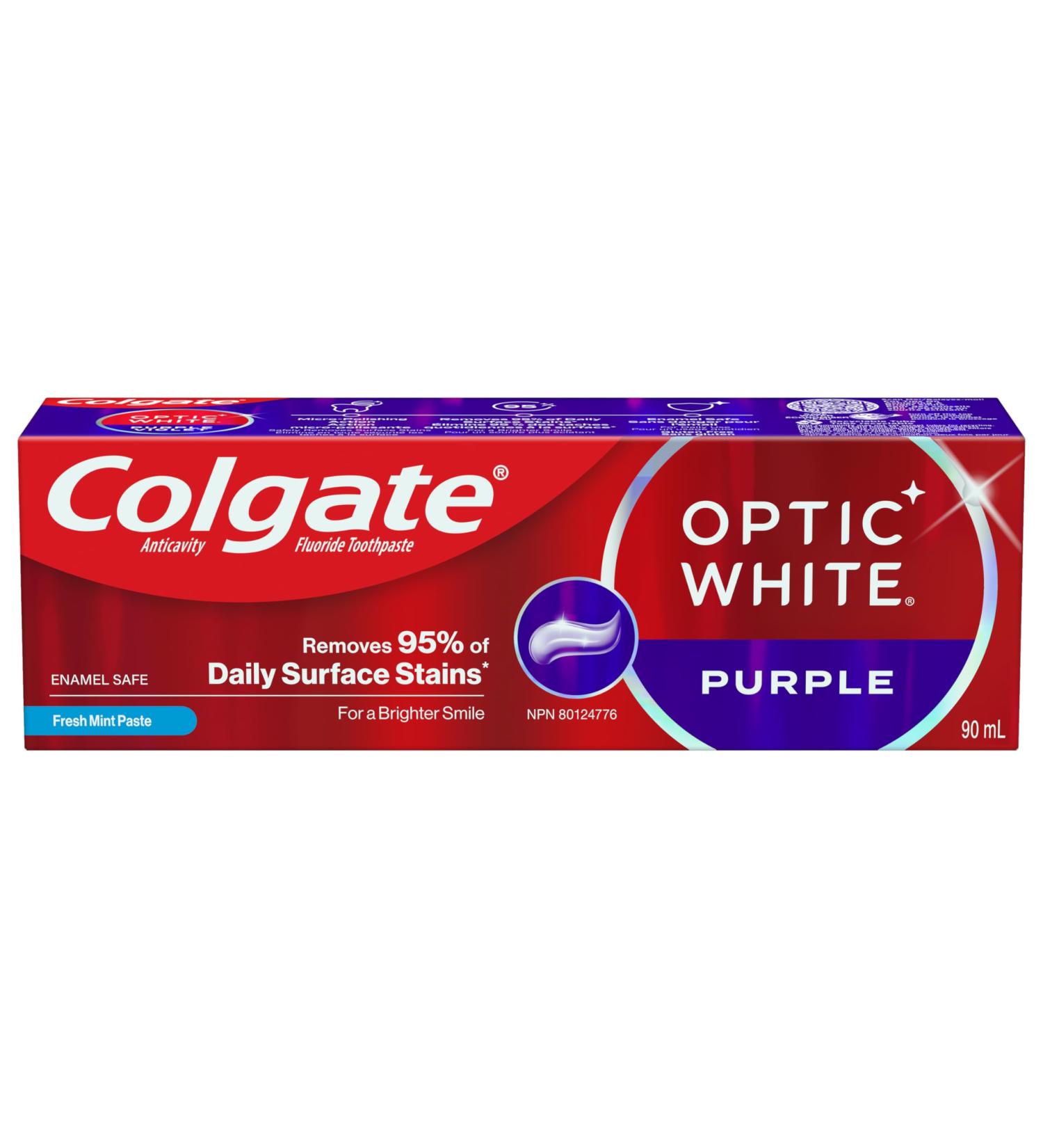 Colgate Optic White Purple Toothpaste for Teeth Whitening Mint Paste 90 mL - Whitening Toothpaste - Sensitivity and Gum Whitening Toothpaste Purple Toothpaste 90 ml (Pack of 1) - Buy Online on GoSupps.com