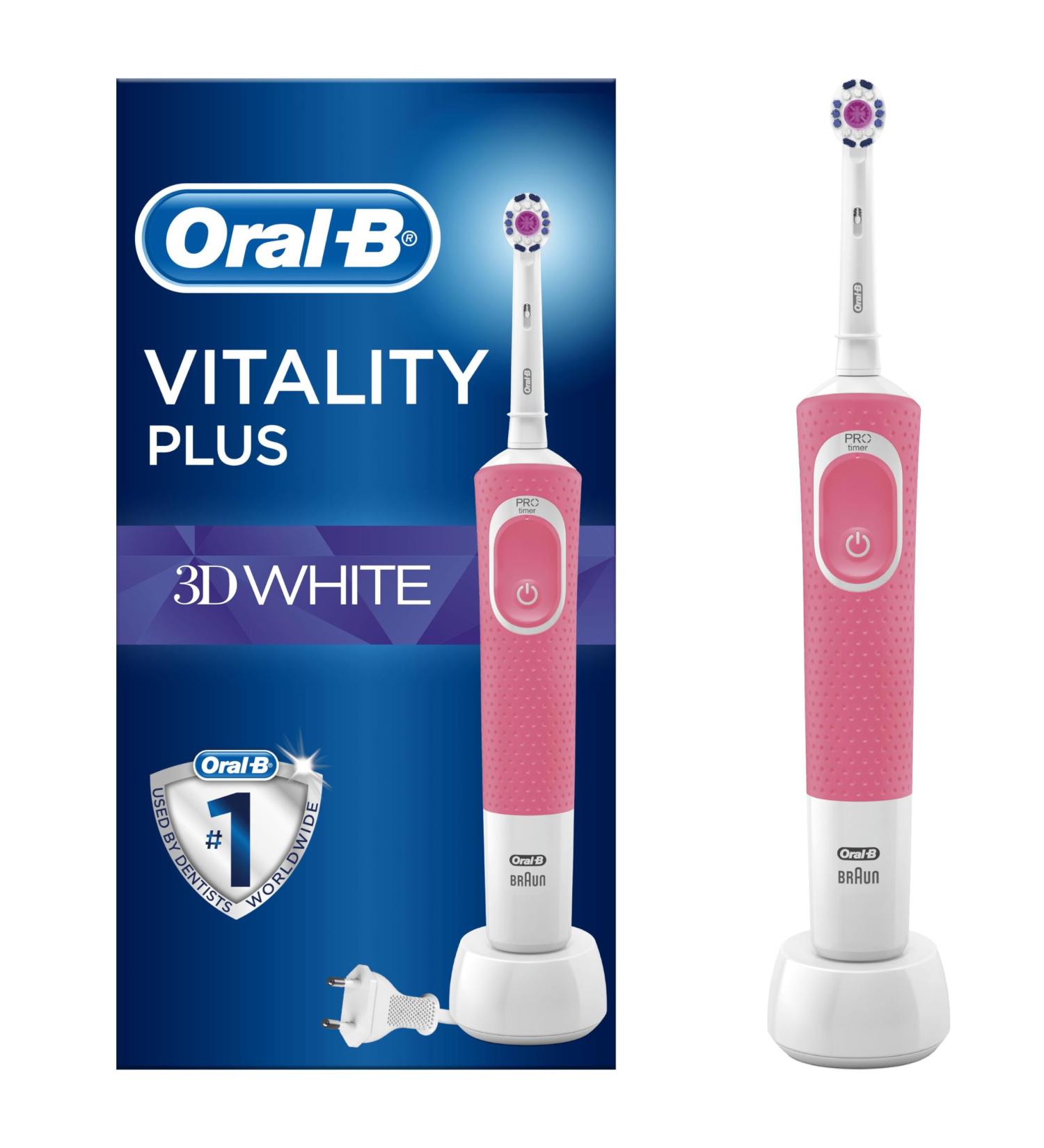 Buy Oral-B Vitality Plus White & Clean Rechargeable Toothbrush - 2 Pin UK Plug | International Shipping Available - Buy Online on GoSupps.com