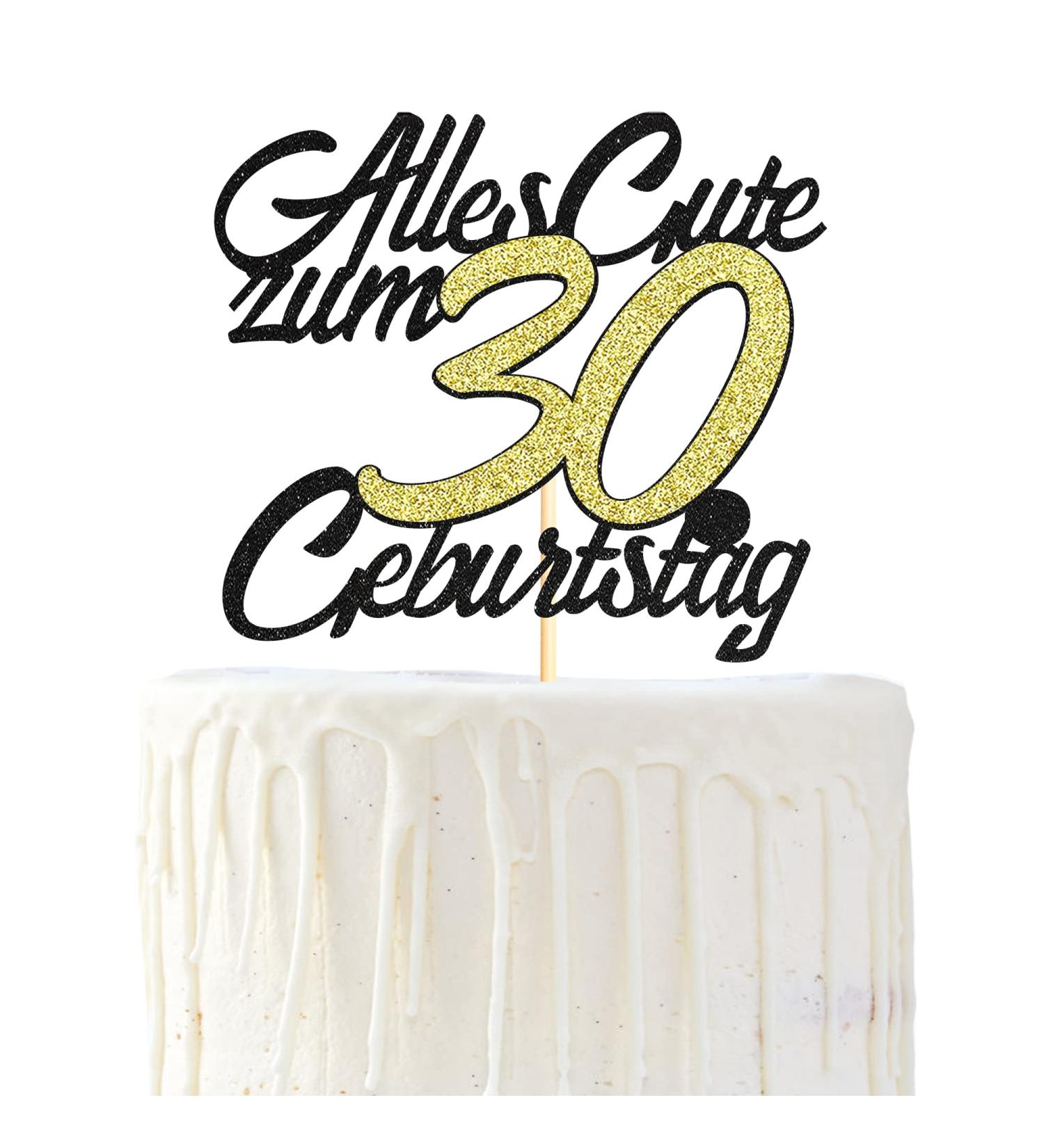 Happy 30th Birthday Cake Topper - Sumerk 30 Years Cake Decoration for Boys & Girls - Perfect Tortendendeko for 30th Birthday Celebrations - Buy Online on GoSupps.com