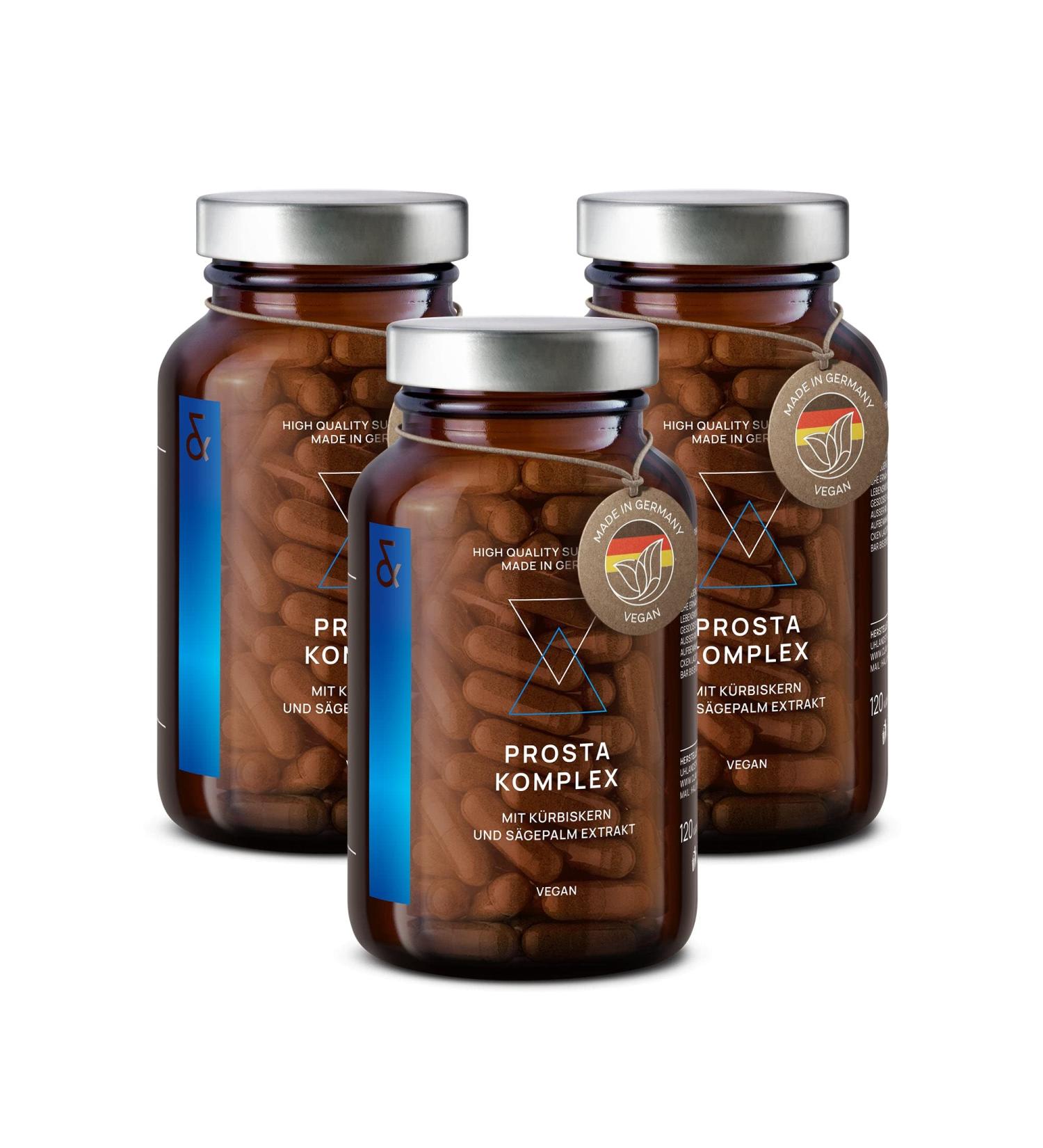 Prosta Complex 3 Set of Pumpkin Seed Capsules with Pomegranate Saw Palmetto Black Garlic Zinc & Selenium 360 Nettle Capsules for Optimal Health - Buy Online on GoSupps.com