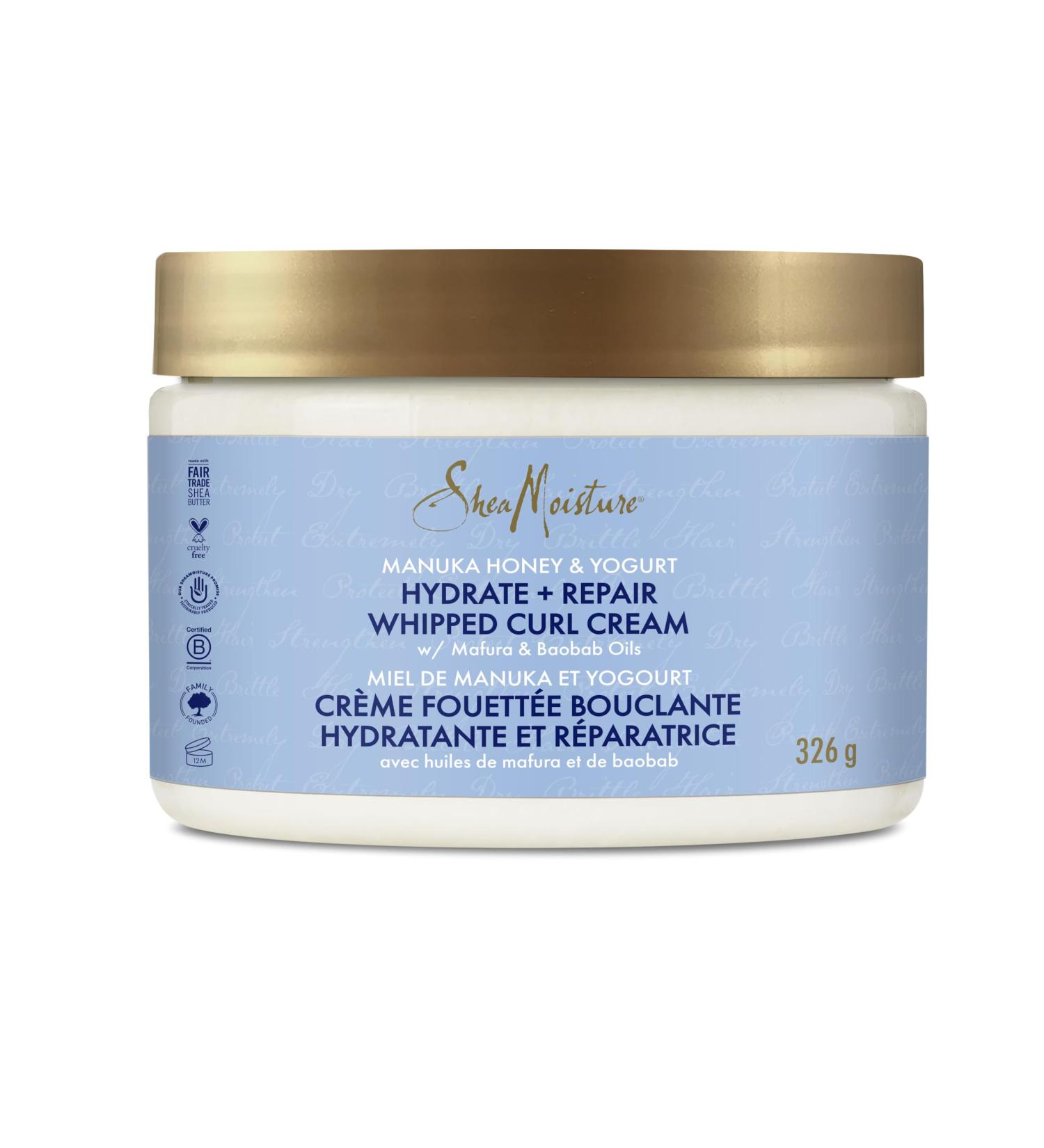 Shea Moisture Hair Styling Whipped Curl Cream for Moisturized Hair Manuka Honey & Yogurt with Mafura & Boabab Oils 326 g - Buy Online on GoSupps.com