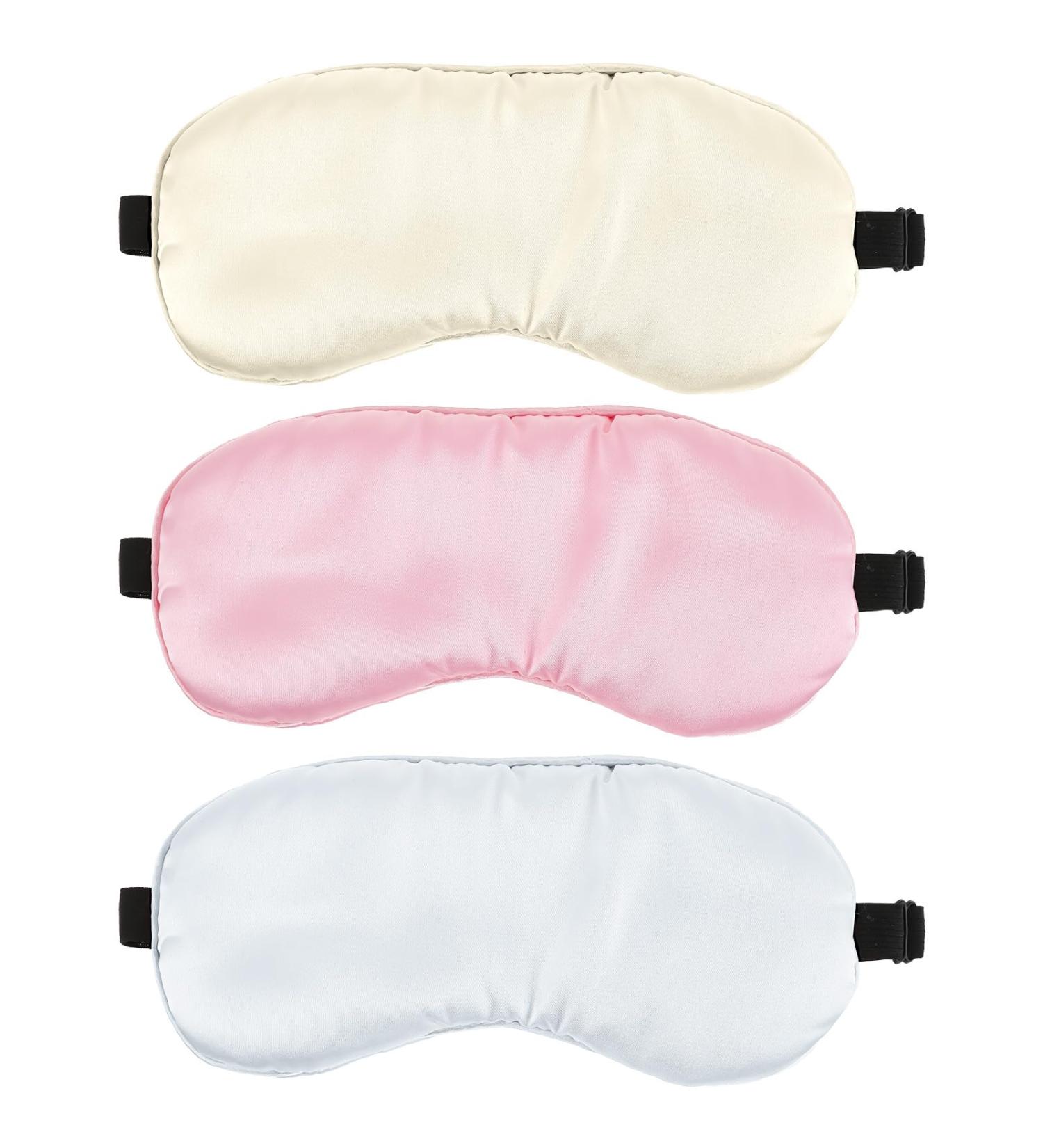 Sleep Mask 3 Pack - Soft Silk Blackout Eye Covers for Side Sleepers | Comfortable Night Eyeshade for Men Women & Kids | Perfect for Travel & Napping - Buy Online on GoSupps.com