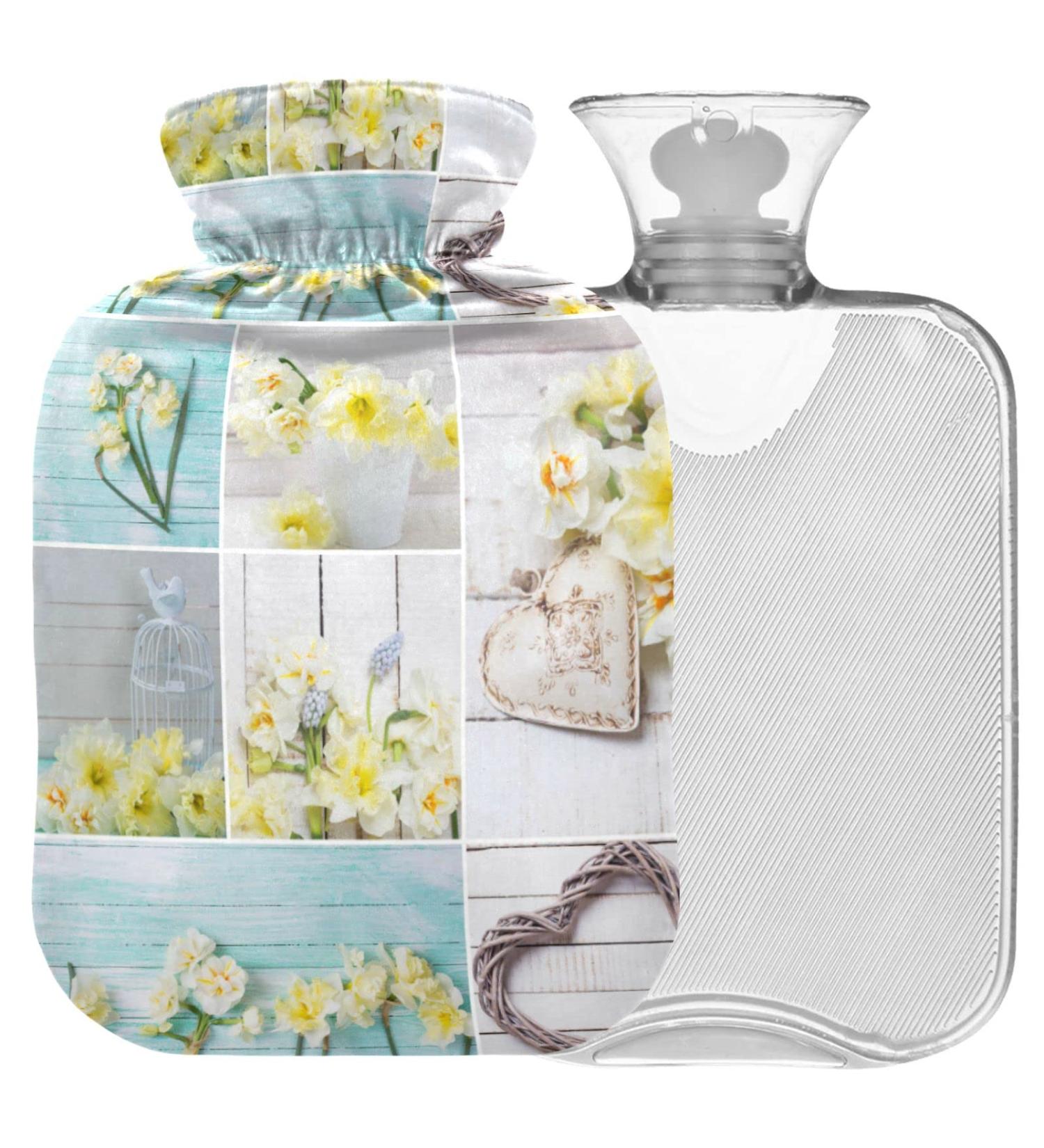 NAANLE 2L Large Wood Spring Flowers Heat Bottle - Warm Flap for Pain Relief & Heat Therapy | Bed & Hand Foot Warmer - Buy Online on GoSupps.com