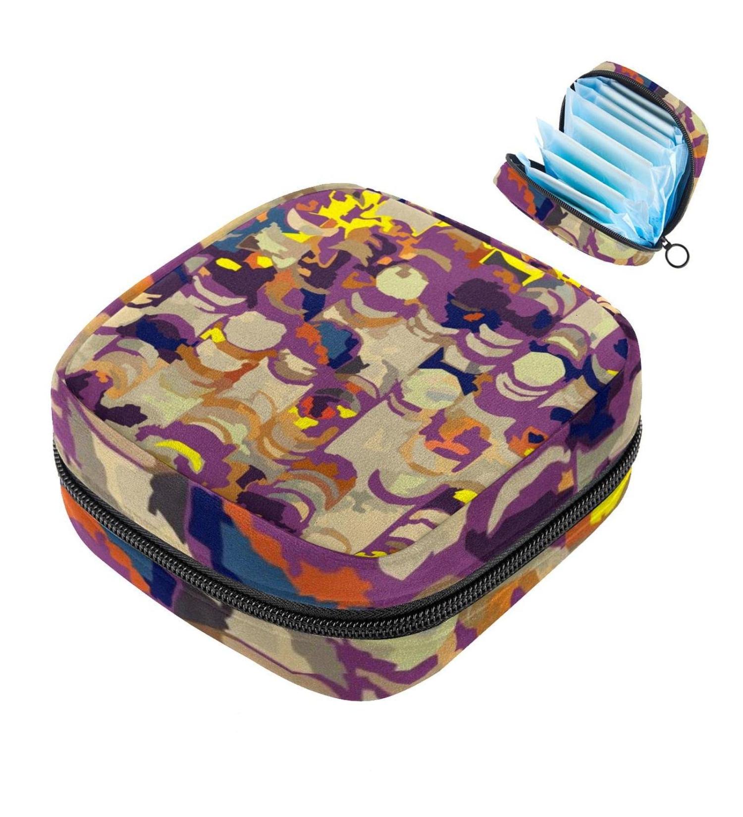 Colorful Tie Dye Menstrual Bag | Zippered Pouch for Ladies Napkins & Tampons - Ideal Collection Bag for Women & Girls - Buy Online on GoSupps.com