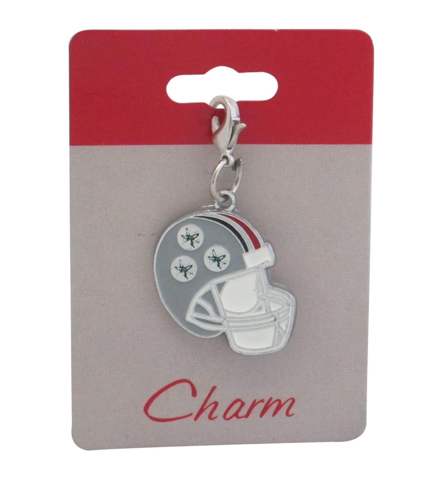Victory Postcards NCAA Ohio State Buckeyes Womens Helmet Charm Grey - Metal Charm w/ Silver Finish, Lobster Claw Closure | Sports & Outdoors