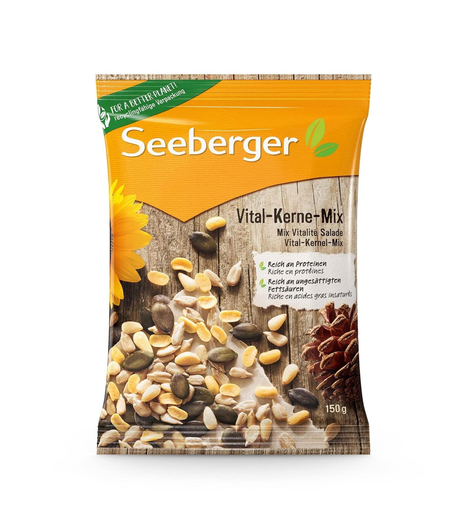 Seeberger Vital-Kerne Mix | Vegan Pine Sunflower Pumpkin & Soy Kernels for Baking Salads & Muesli - 150g (1 Pack) | International Shipping Available - Buy Online on GoSupps.com