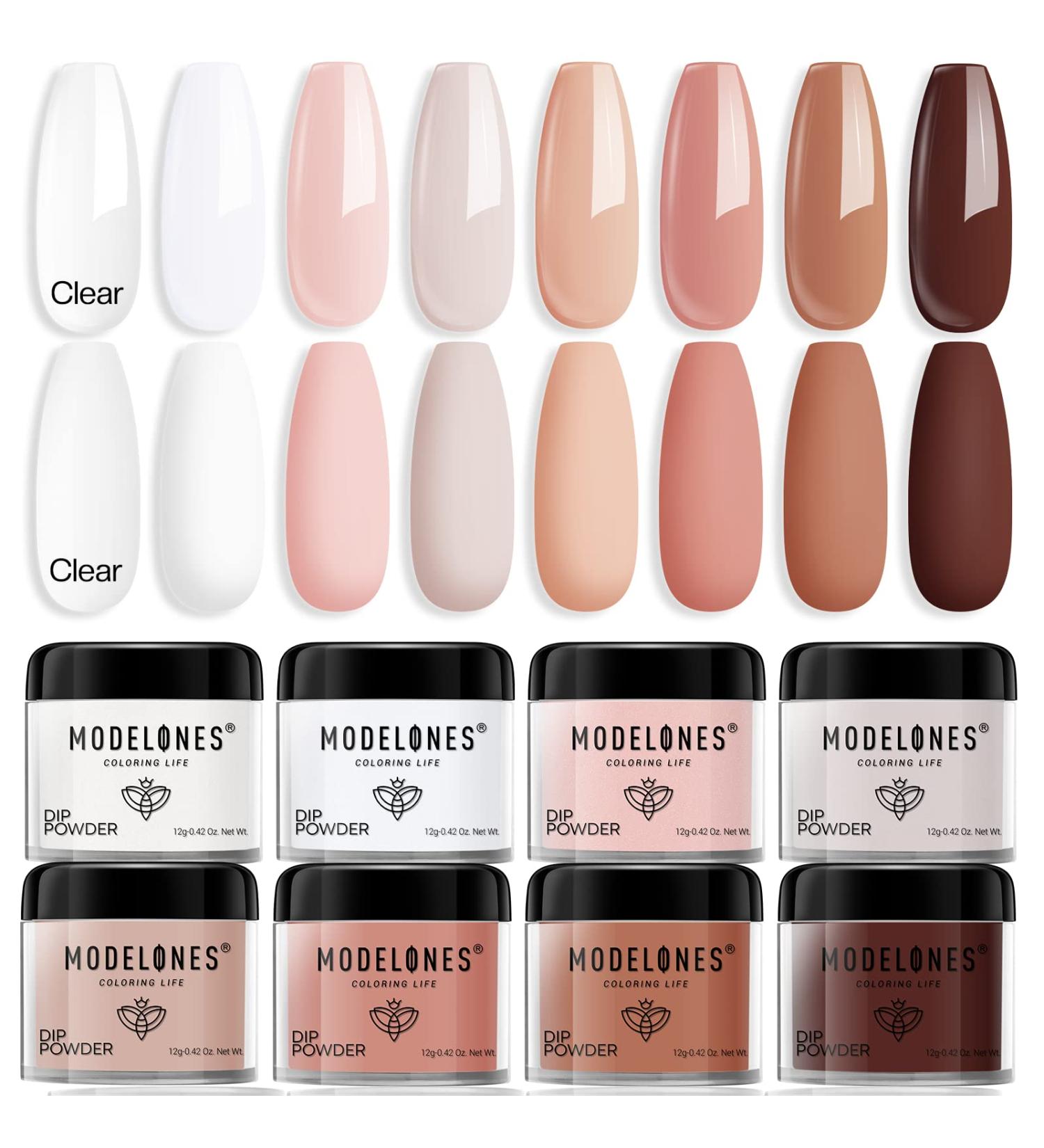 Modelones Dip Powder Nail Set - 8 Nude Colors for DIY Manicure & French Nail Art, No Nail Lamp Needed - Buy Online on GoSupps.com