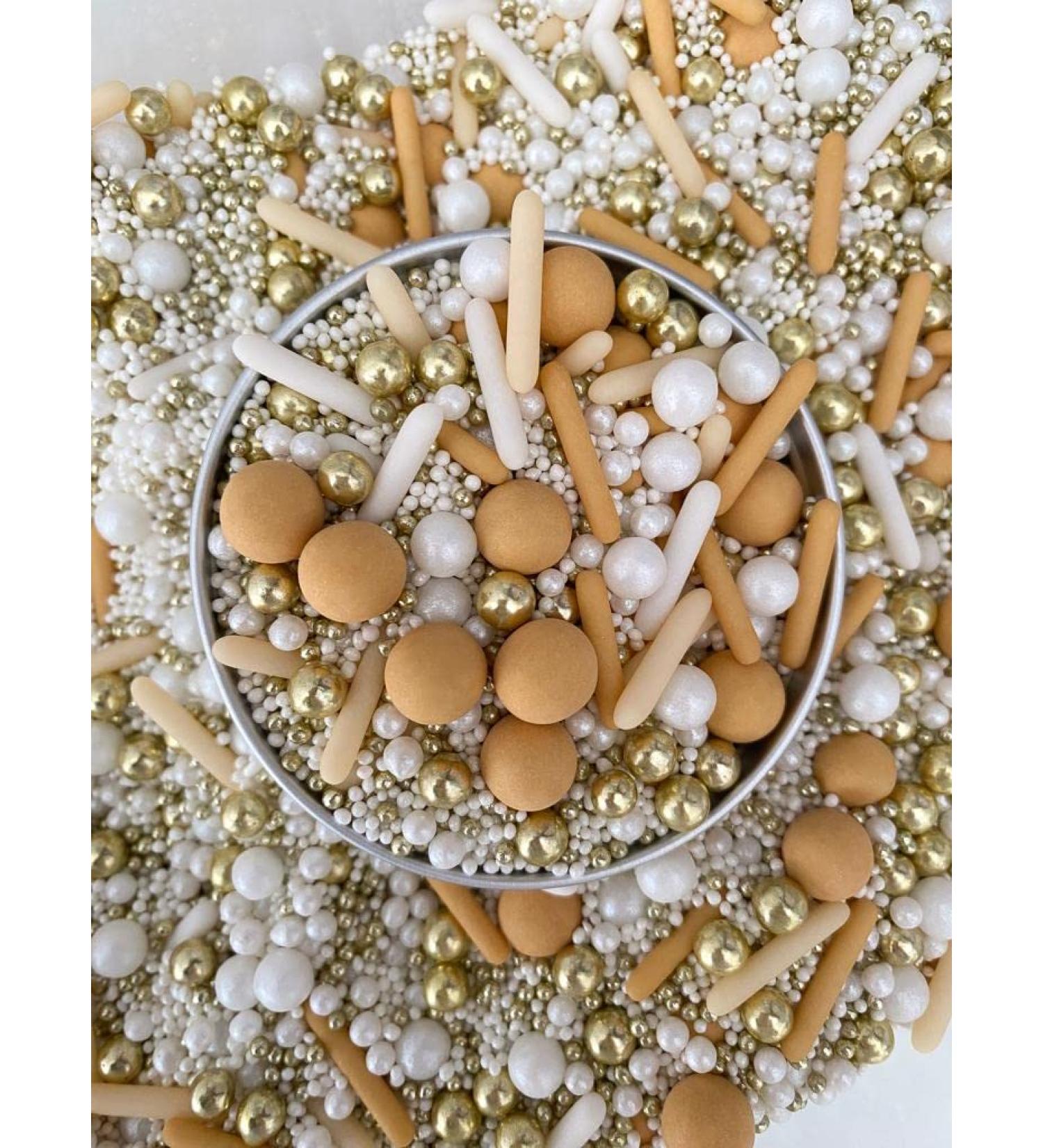 Edible Champagne Showers Gold Cake Sprinkles Luxury Mix 45g Cupcake Cake Decoration Sprinkles Cake Sprinkles Mix Gold Sprinkles