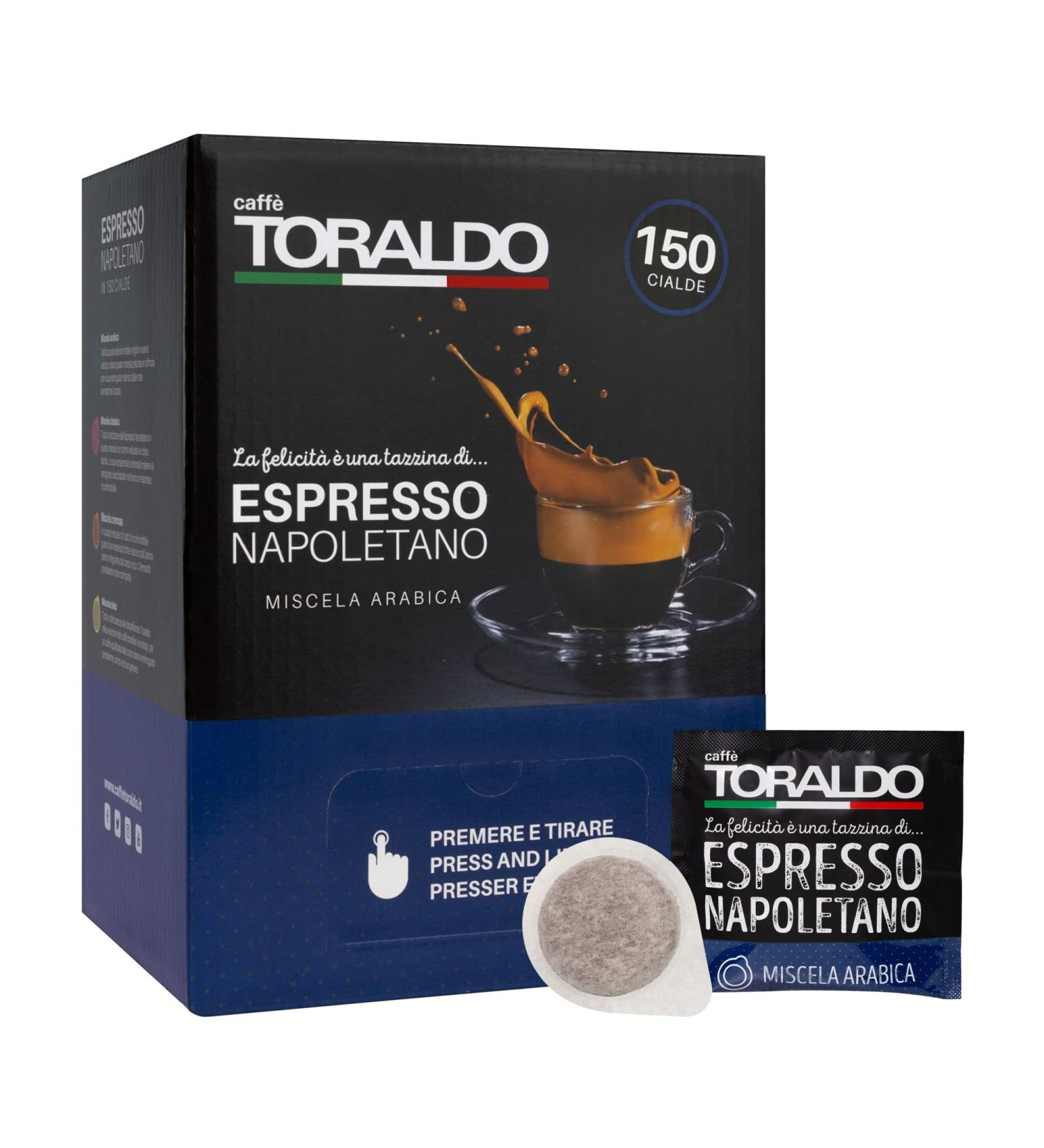 CAFF TORALDO - ESE SYSTEM COFFEE PODS- RECYCLABLE PODS MISCELA Arabica - Box 150 PODS ESE44 7g - Buy Online on GoSupps.com