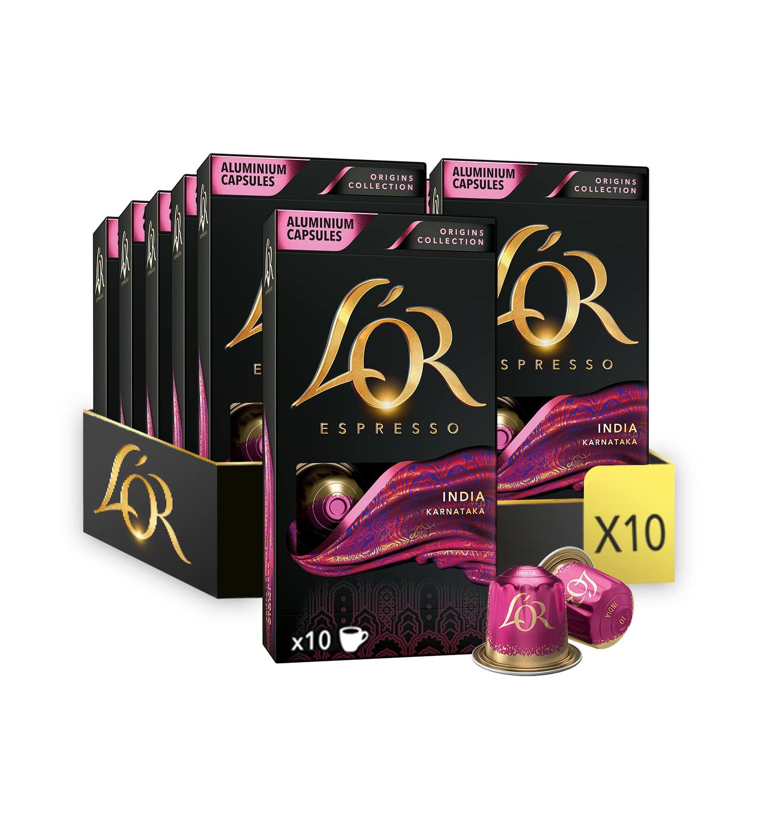 L'Or Espresso Coffee - 100 Capsules India Intensity 10 - Nespresso * compatible (pack of 10 x 10) - Buy Online on GoSupps.com